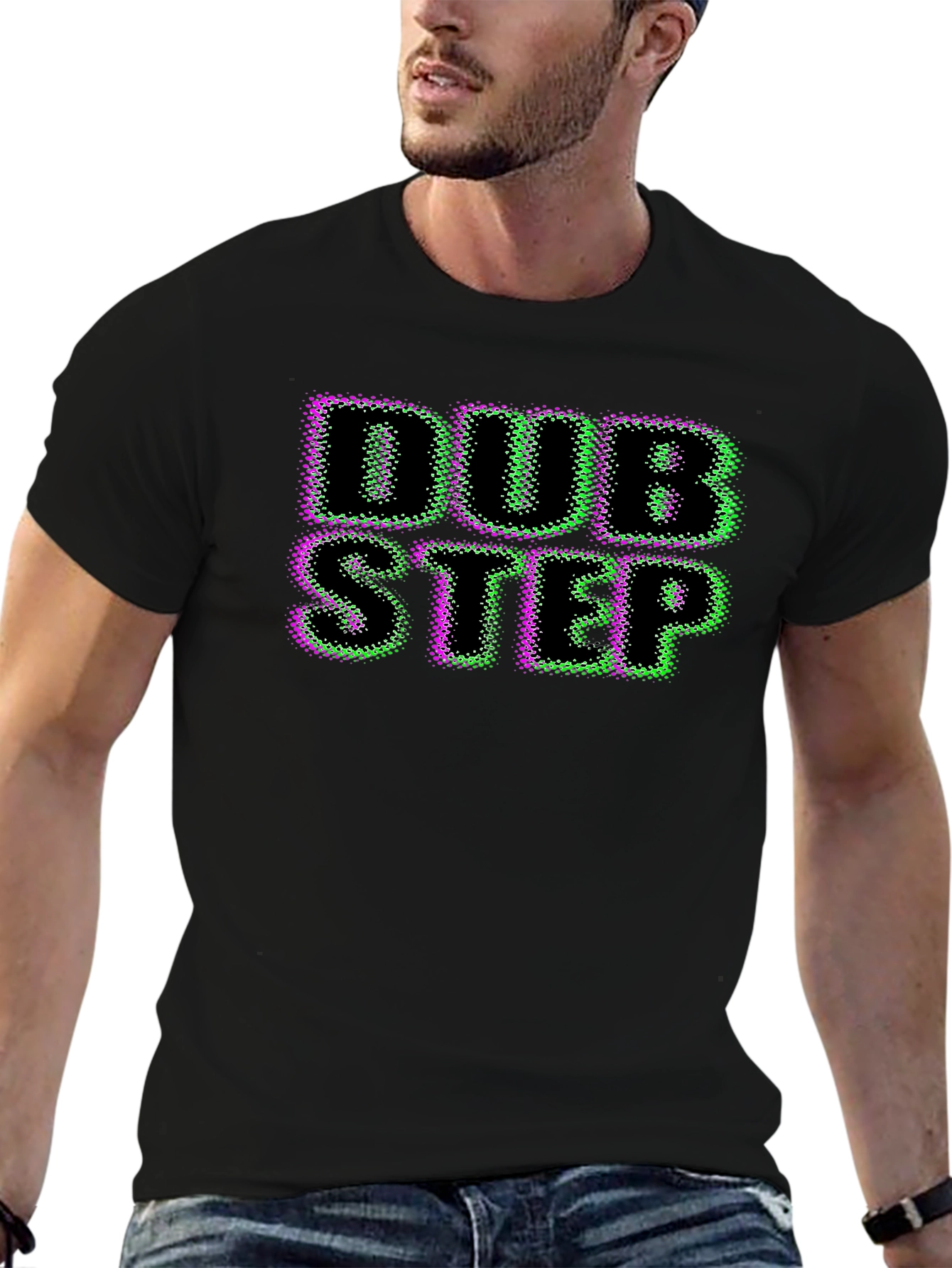 Dubstep Graphic Print Black T-Shirt