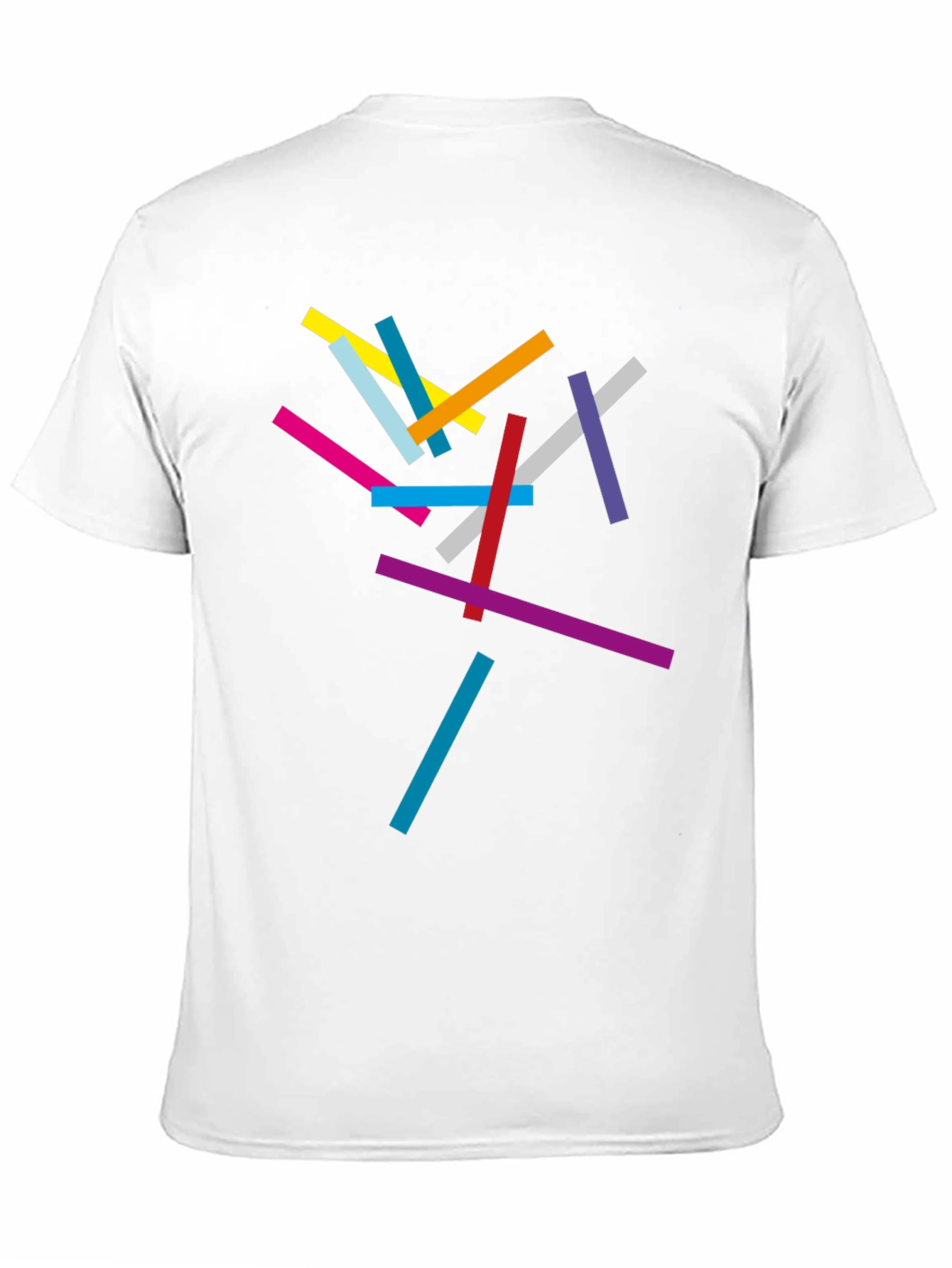 Abstract Geometric Lines Black T-Shirt