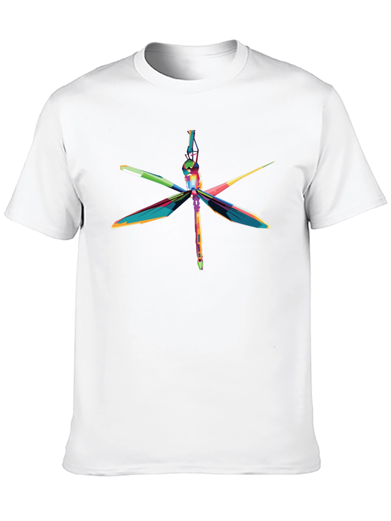 Vibrant Dragonfly Graphic T-Shirt - Black