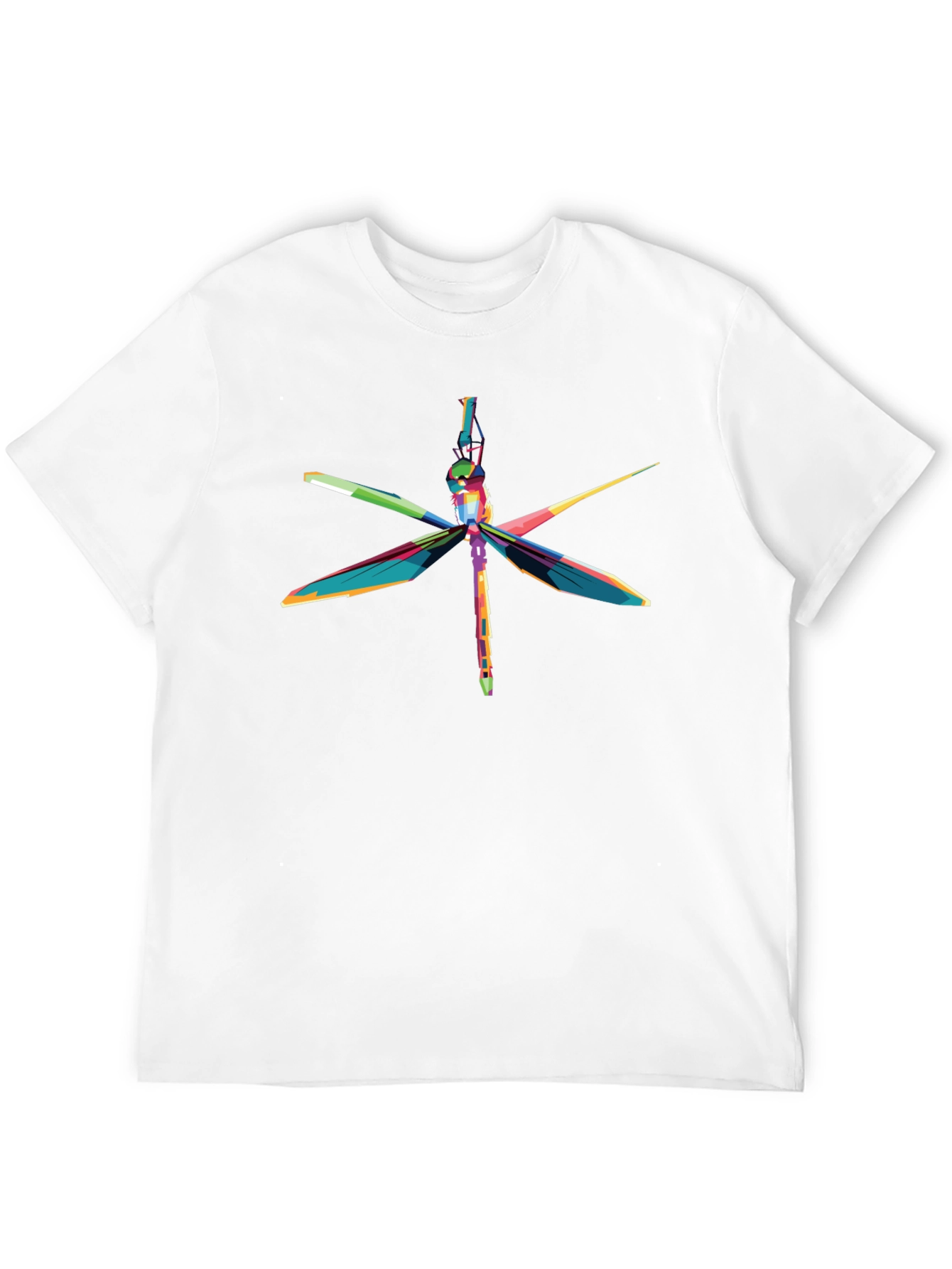 Vibrant Dragonfly Graphic T-Shirt - Black