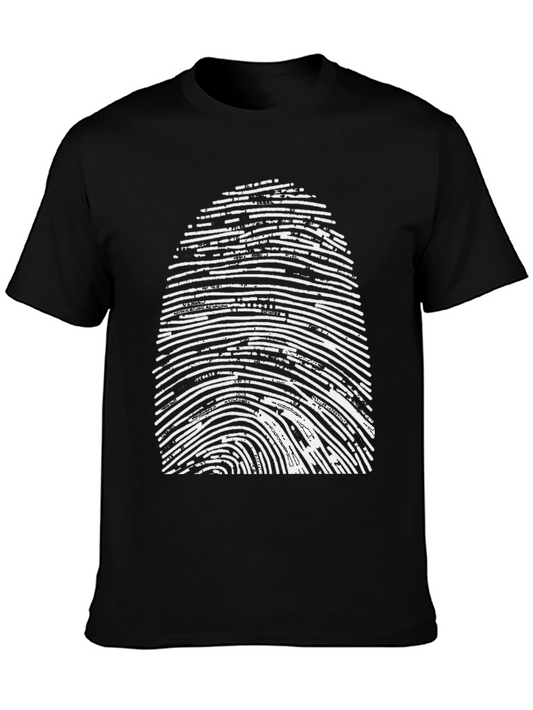 Fingerprint Graphic Black T-Shirt