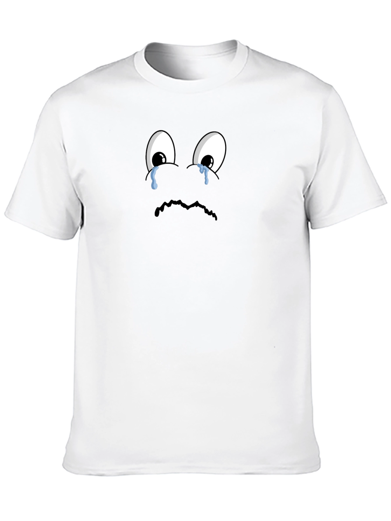 Sad Emoji Black T-Shirt - Express Yourself!