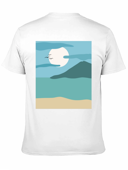Abstract Seascape Graphic Tee - Modern Design