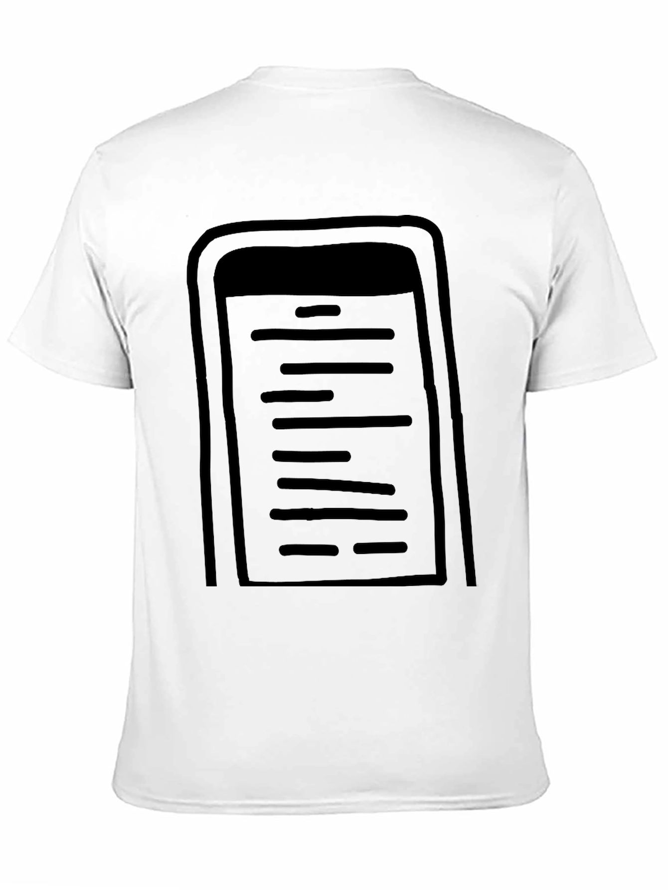 Mens Black Graphic Tee - Stylized Notepad Design