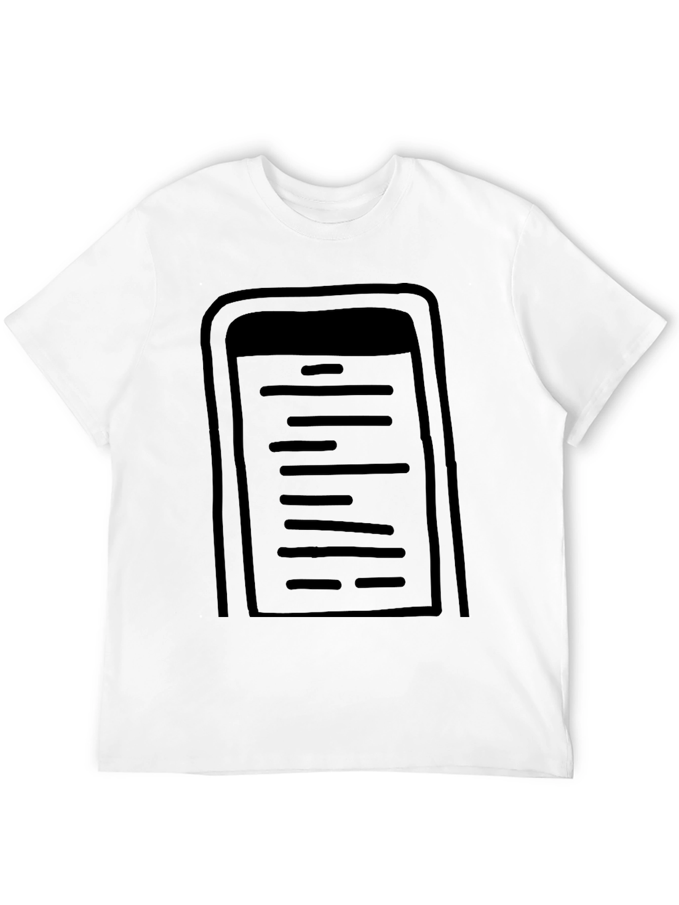 Mens Black Graphic Tee - Stylized Notepad Design