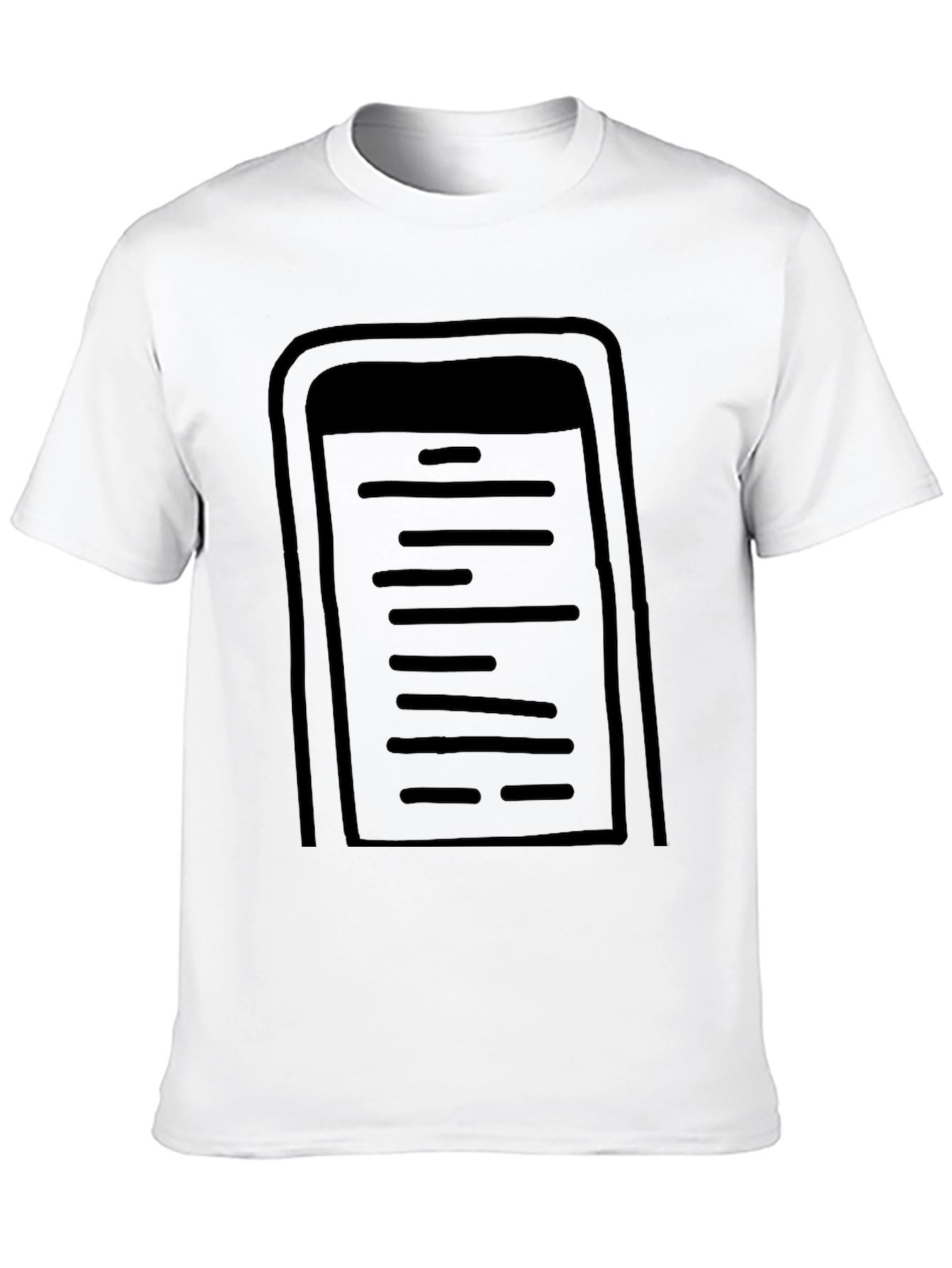 Mens Black Graphic Tee - Stylized Notepad Design