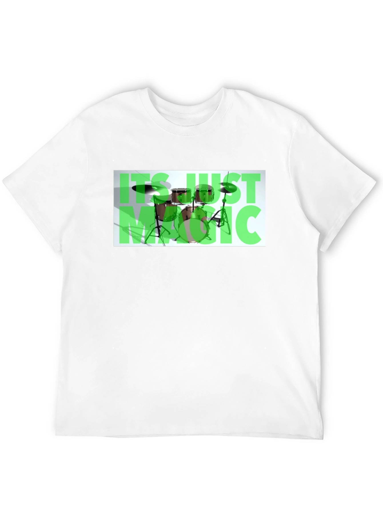Music Drum Set Graphic Black T-Shirt