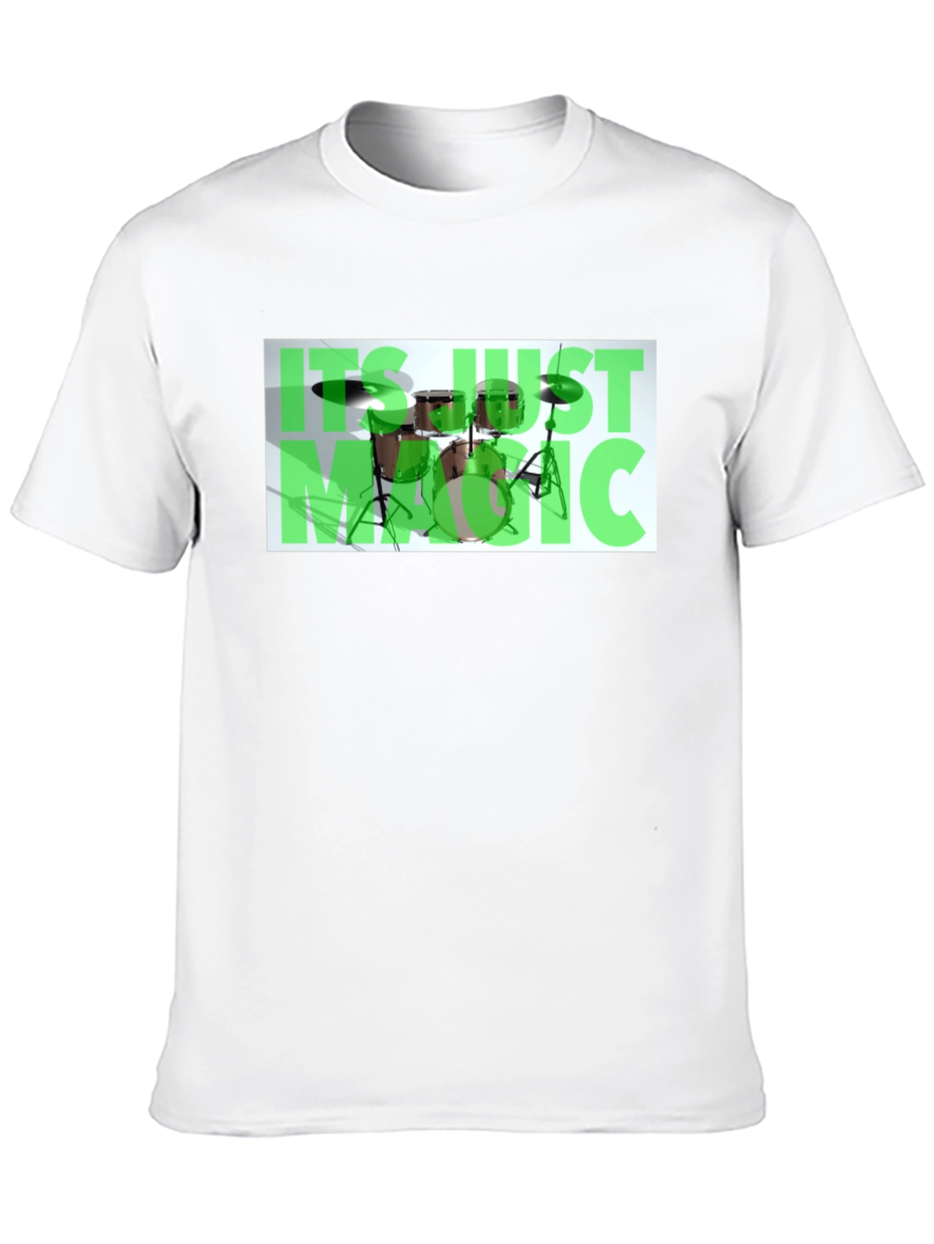 Music Drum Set Graphic Black T-Shirt