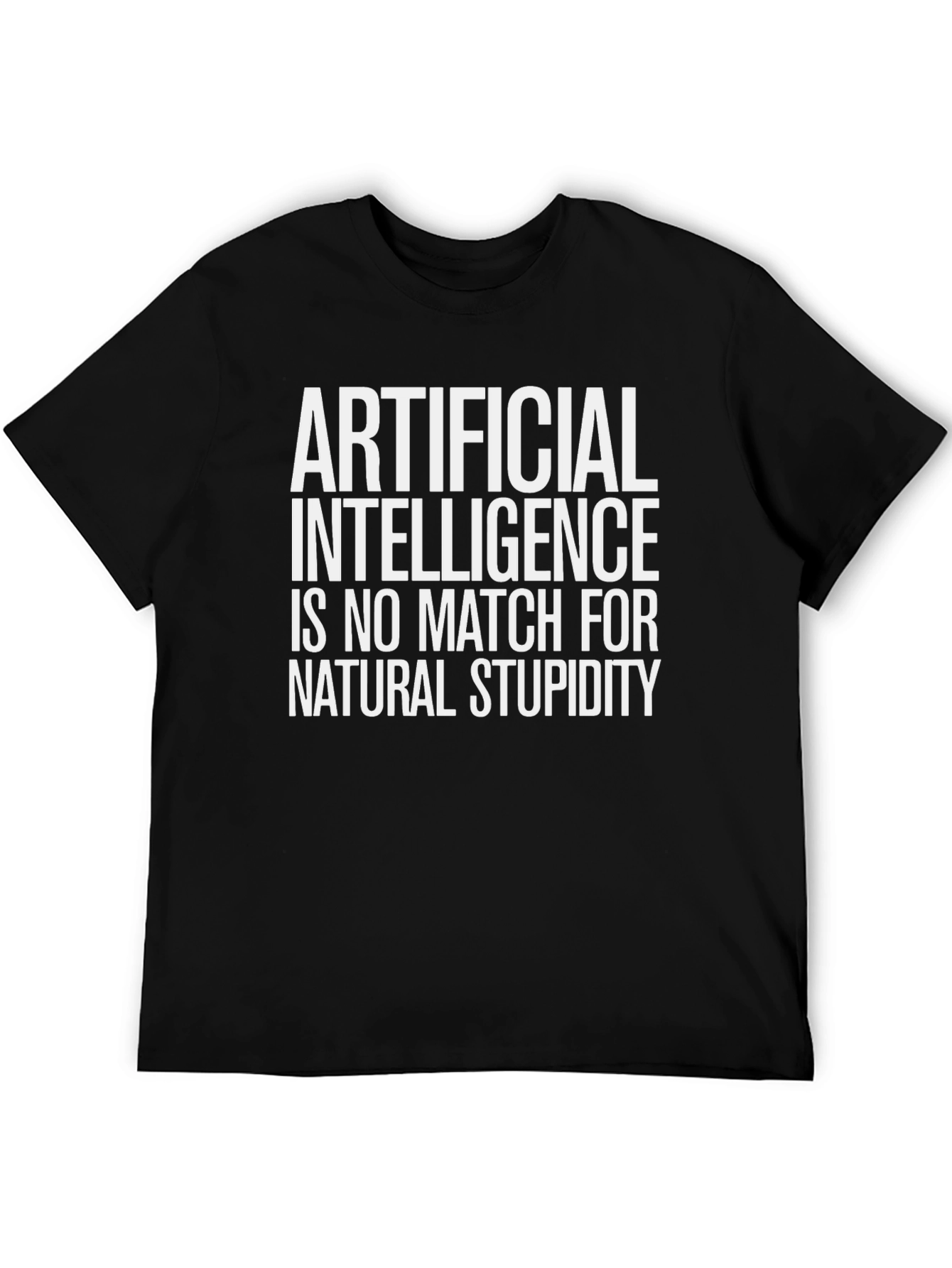AI vs Natural Stupidity Graphic Tee - Black