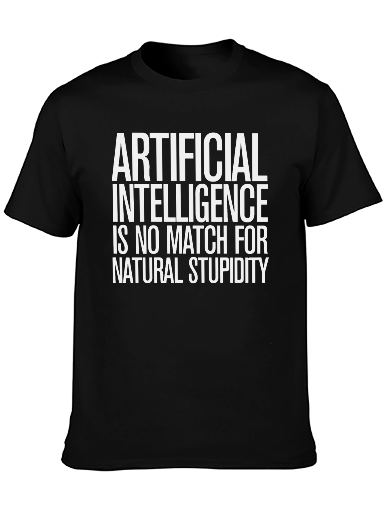 AI vs Natural Stupidity Graphic Tee - Black