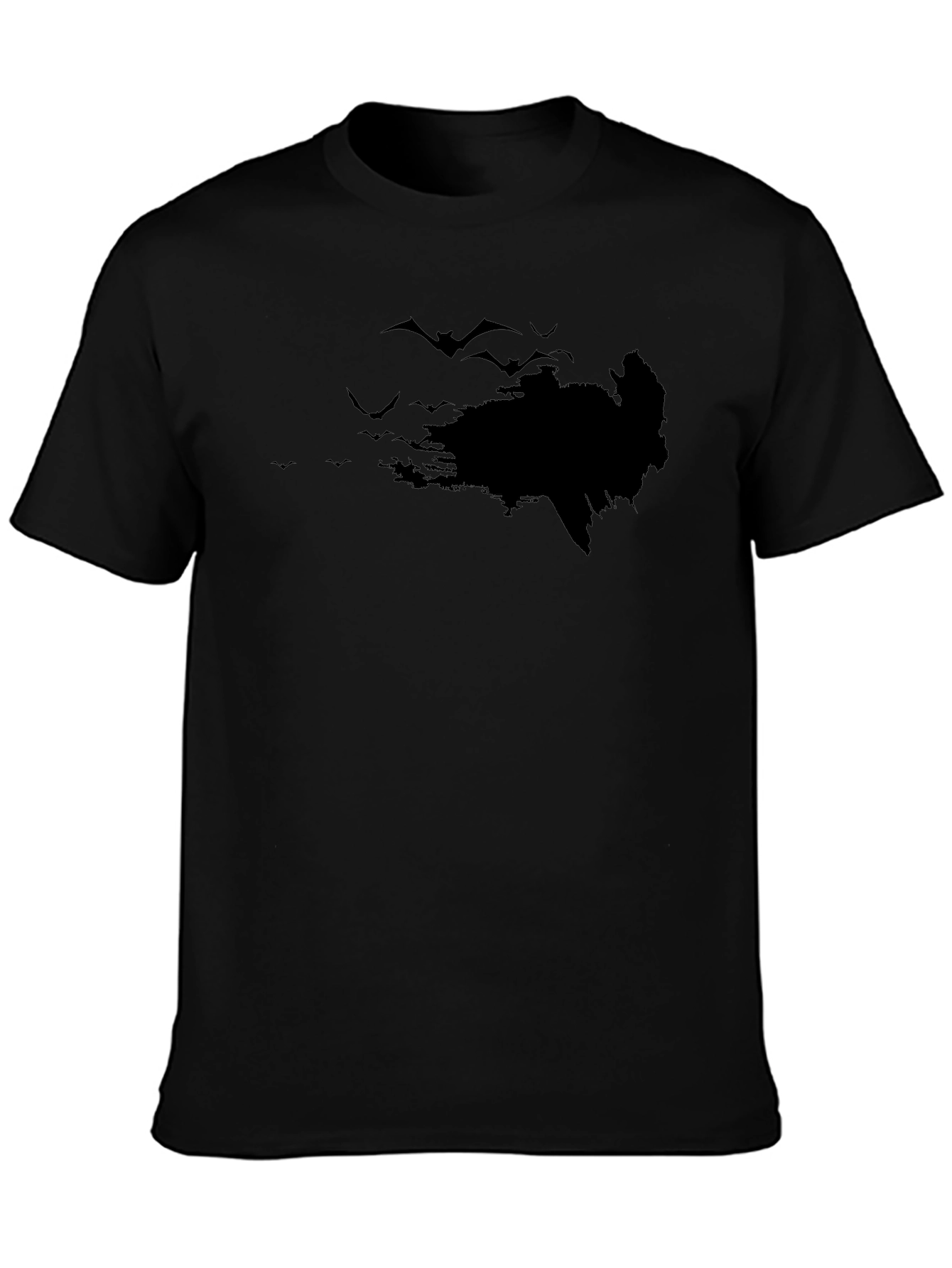 Bat Silhouette Graphic Black T-Shirt