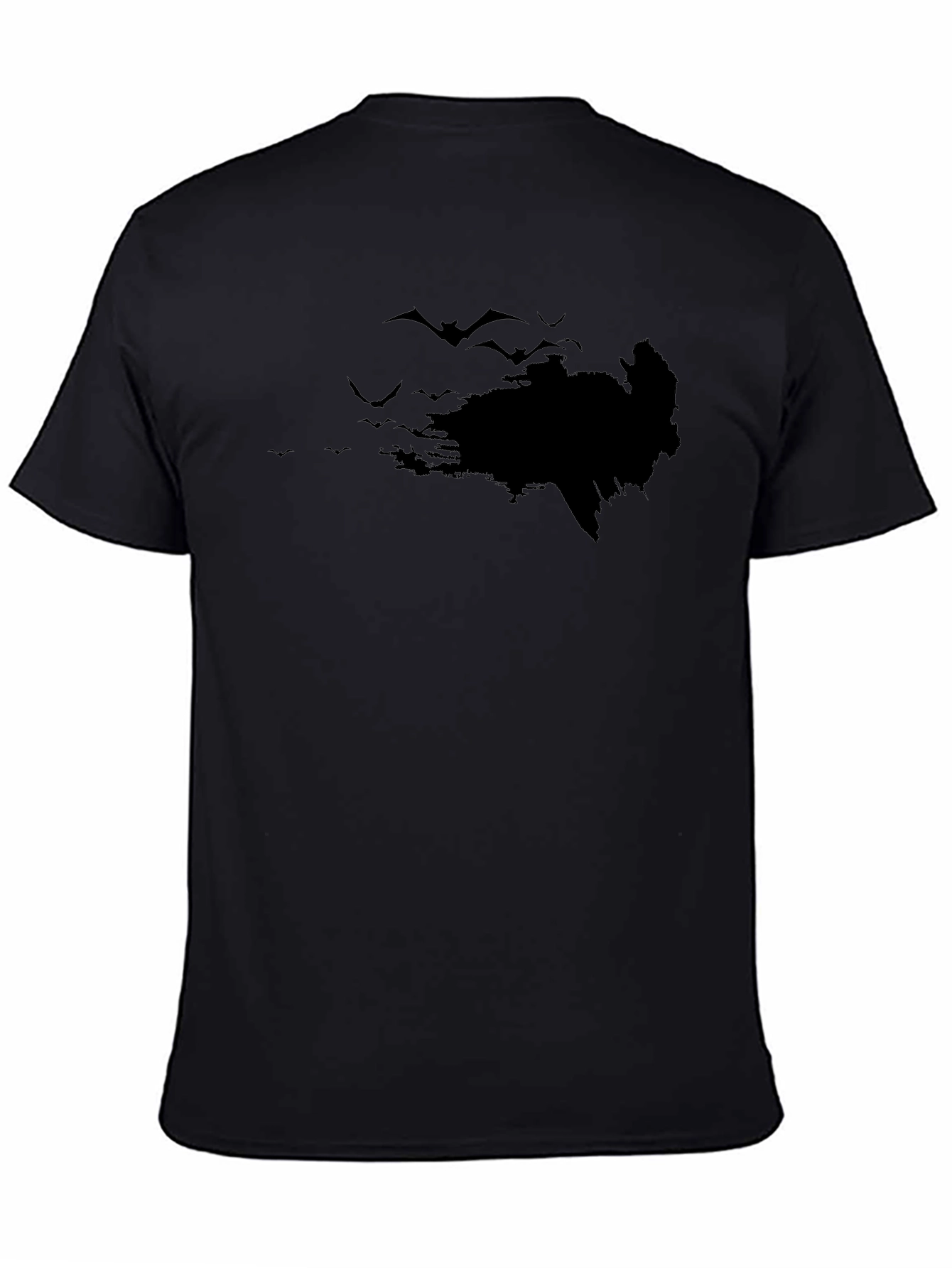 Bat Silhouette Graphic Black T-Shirt