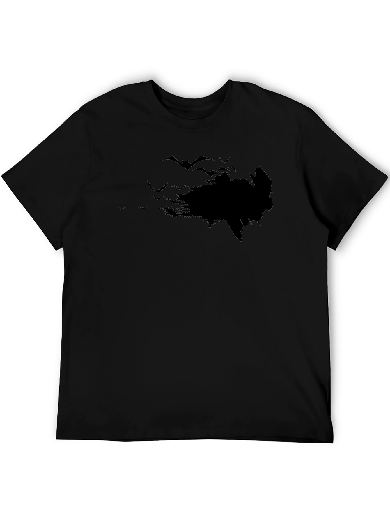 Bat Silhouette Graphic Black T-Shirt