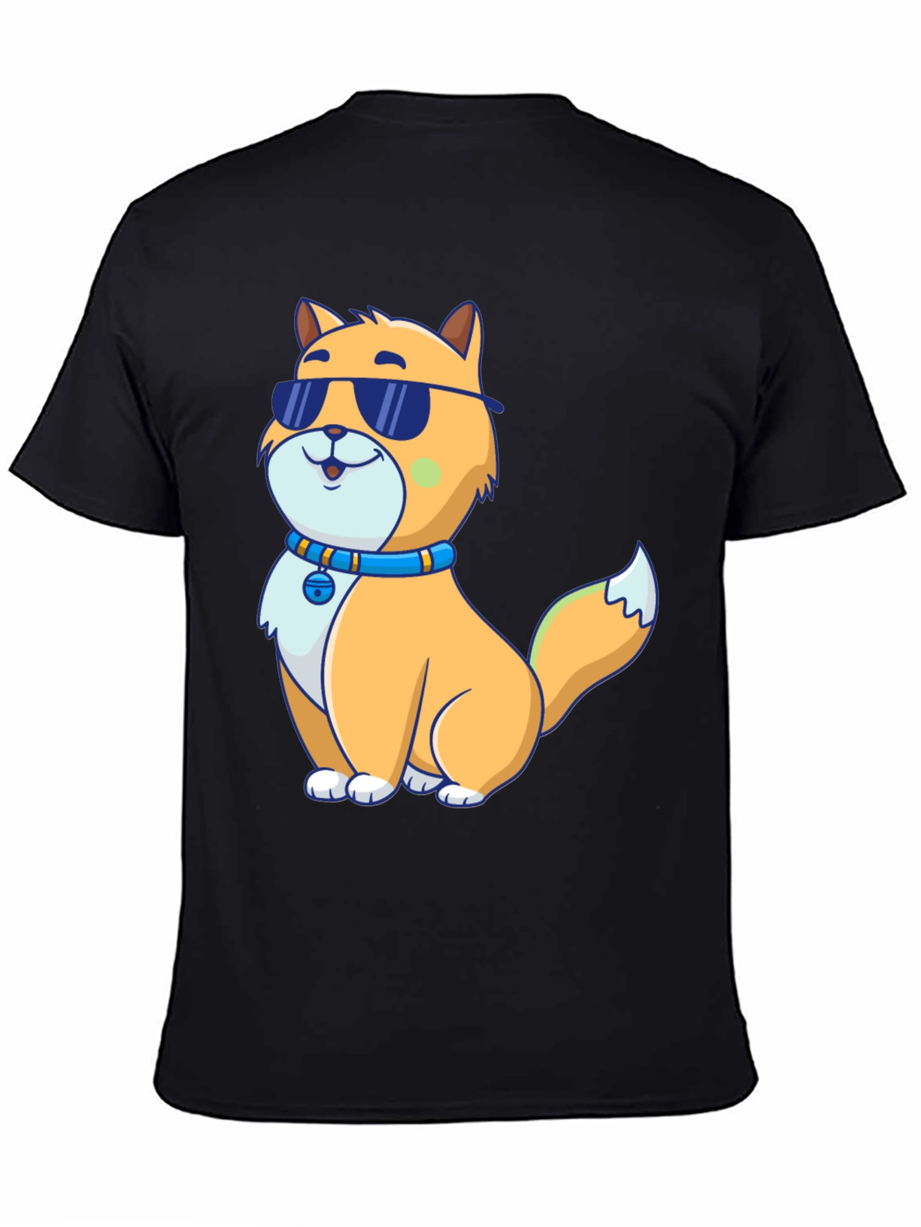 Cool Cat Graphic Tee - Black Cotton Blend Shirt