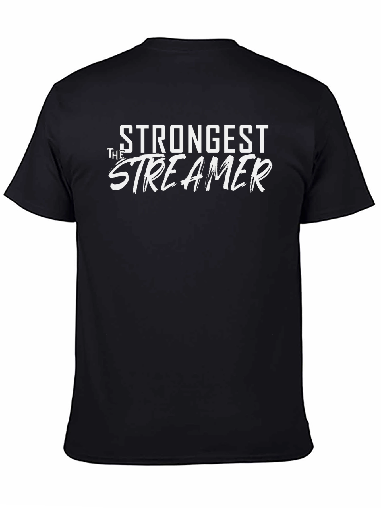 Strongest Streamer Graphic Tee - Black Cotton T-Shirt