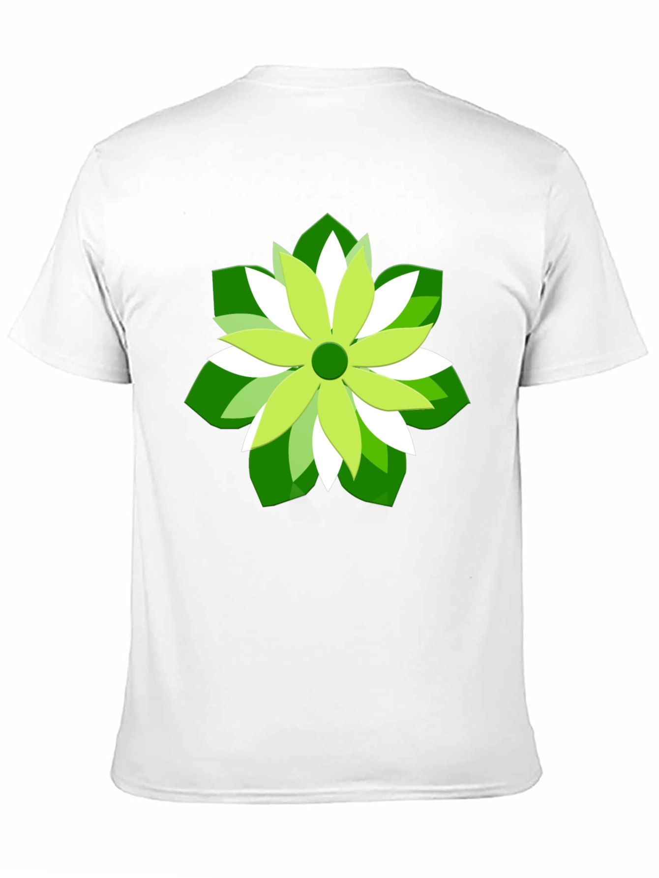 Green Flower Graphic Print Black T-Shirt