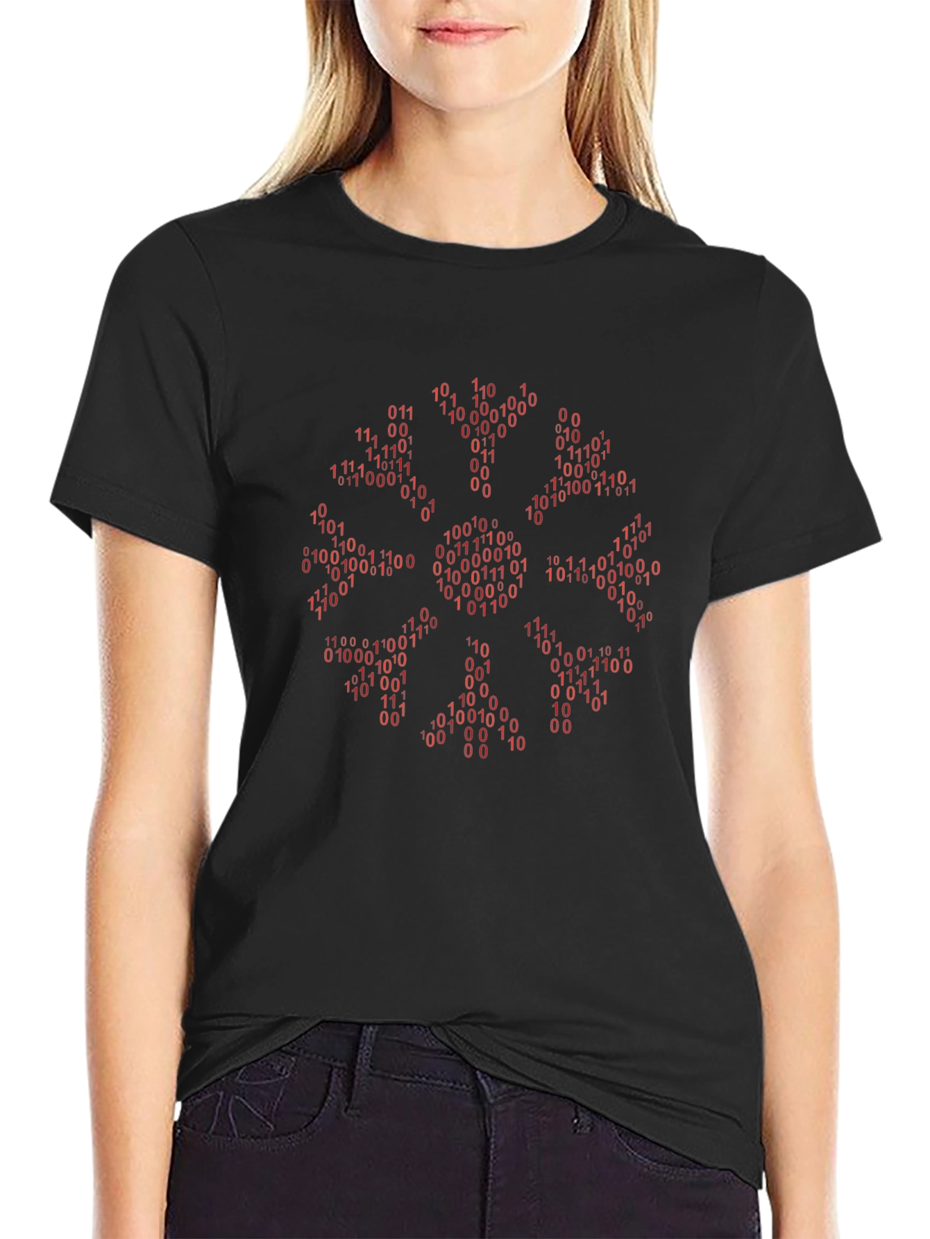 Binary Code Wheel Black T-Shirt