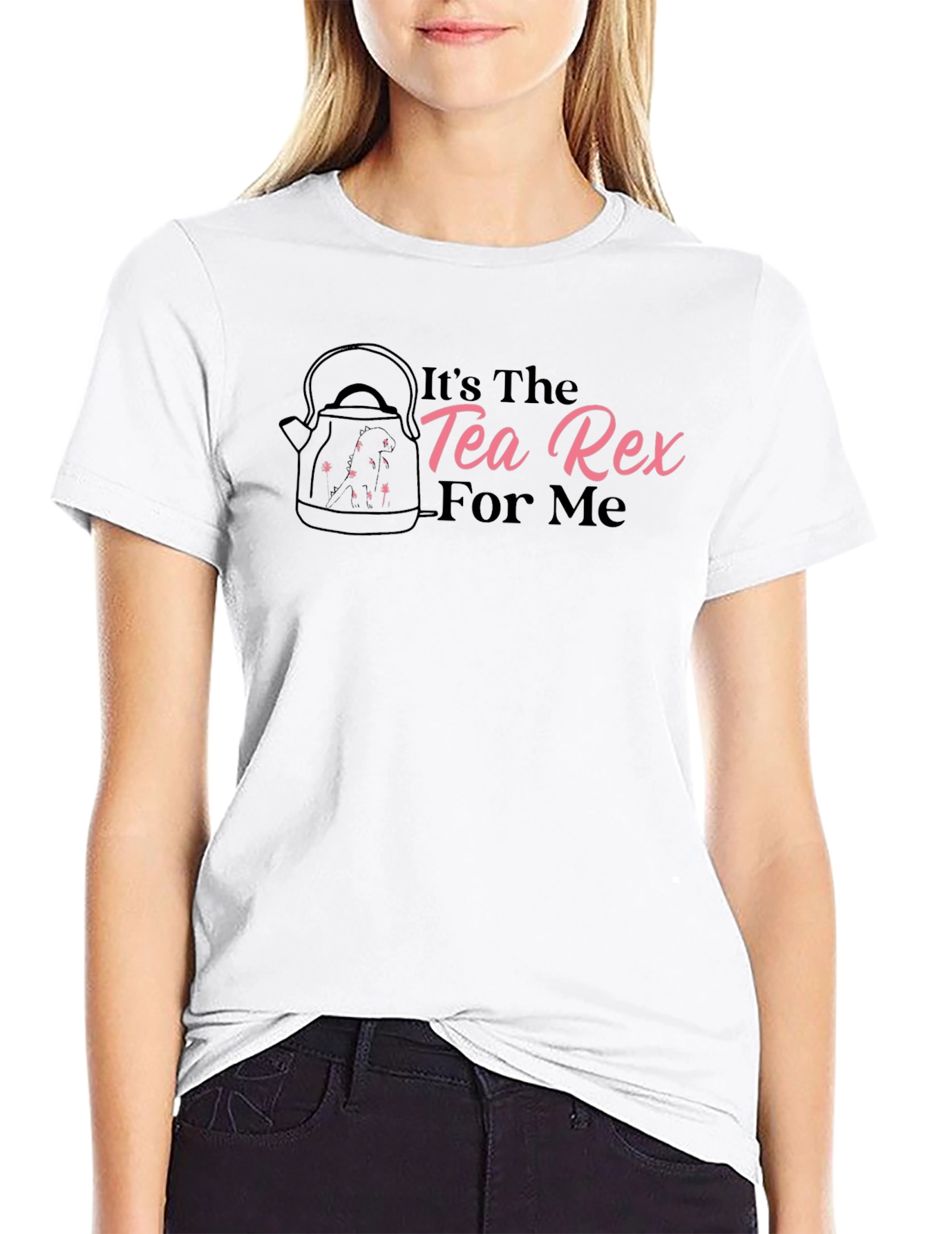 Its The Tea Rex For Me Black T-Shirt
