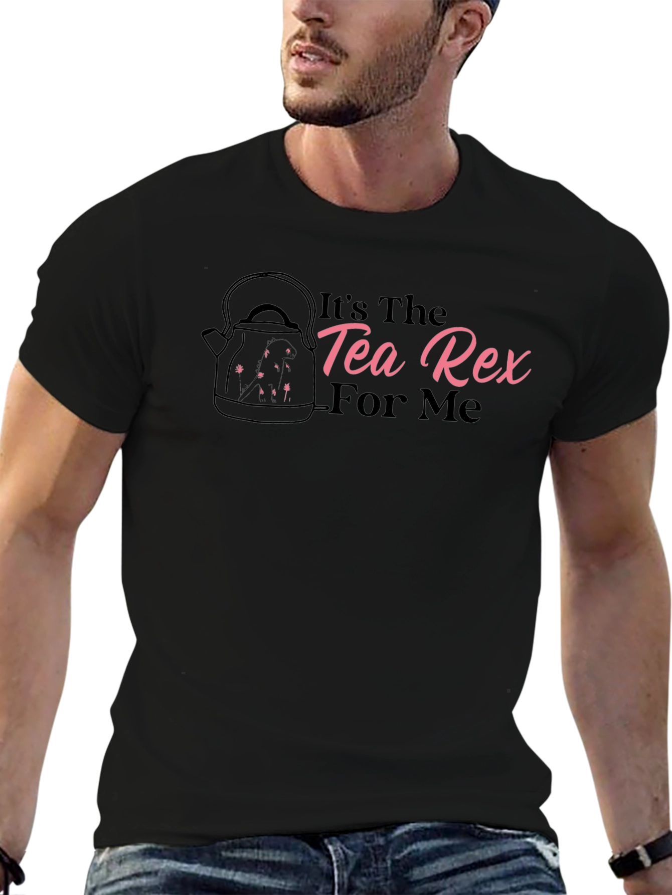 Its The Tea Rex For Me Black T-Shirt
