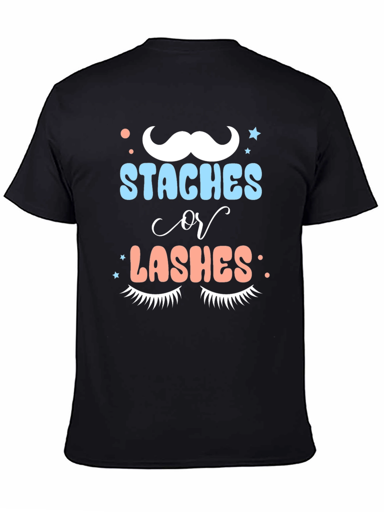 Staches or Lashes Gender Reveal T-Shirt