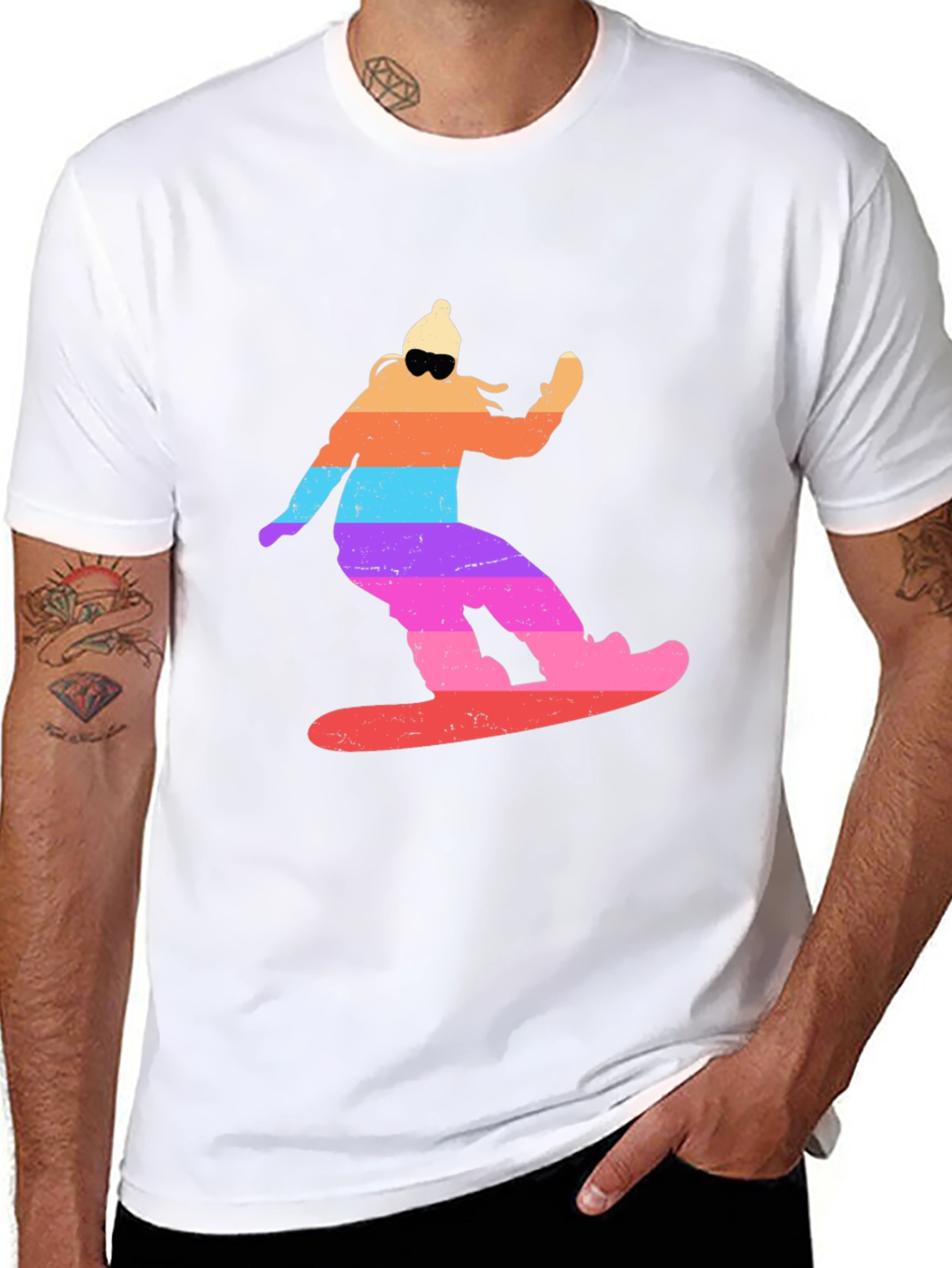 Retro Snowboarder Tee - Cool Winter Sports T-Shirt
