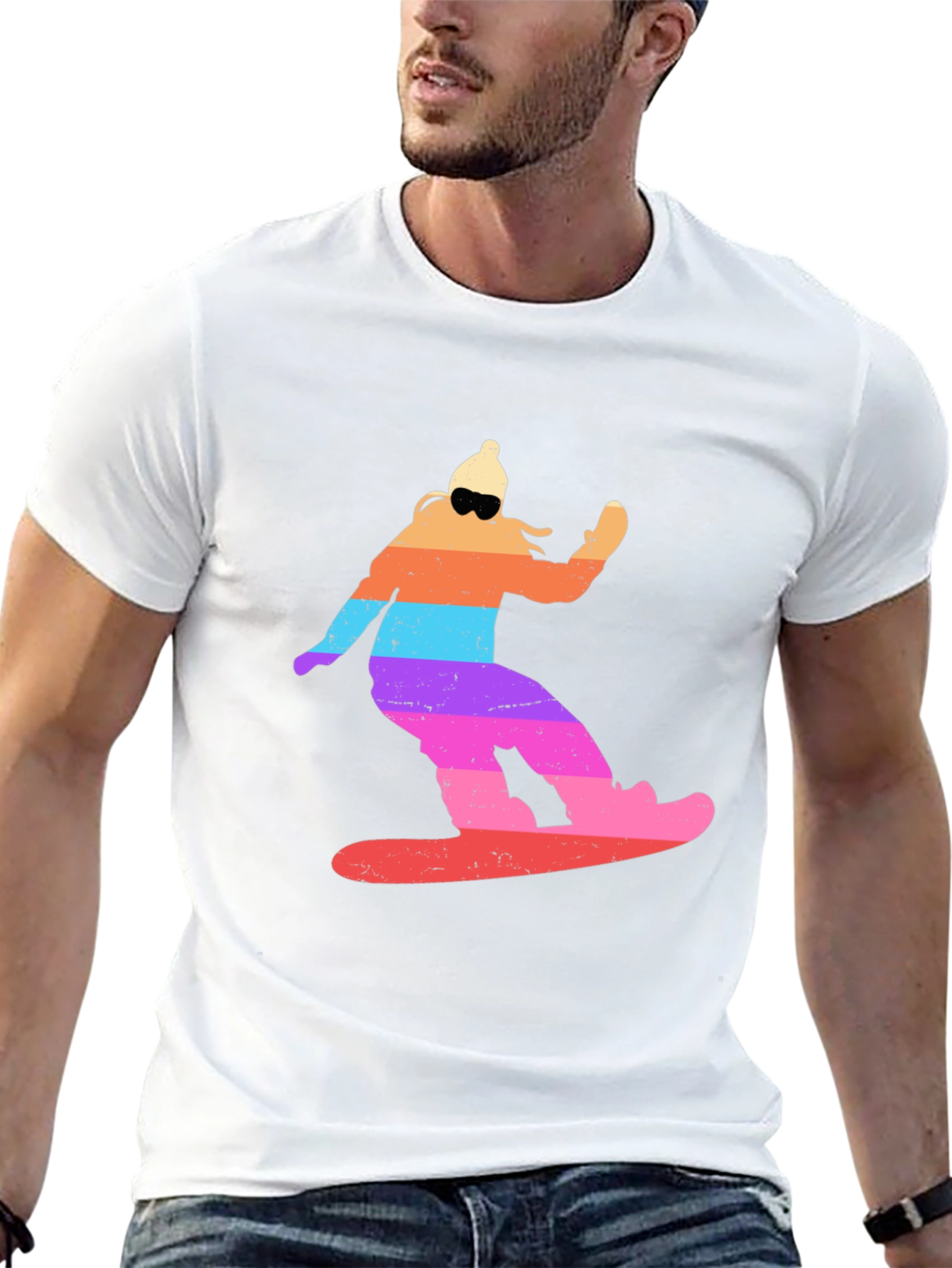 Retro Snowboarder Tee - Cool Winter Sports T-Shirt