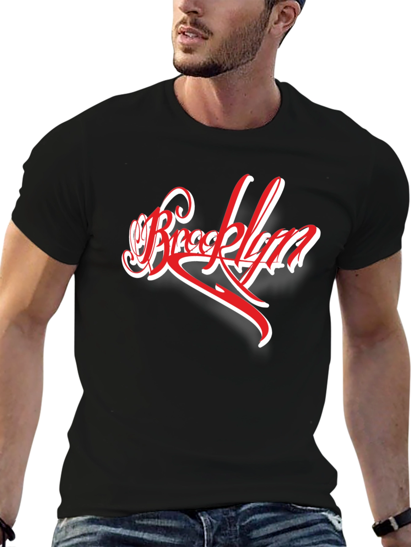 Brooklyn Script Graphic Tee - Stylish Black T-Shirt