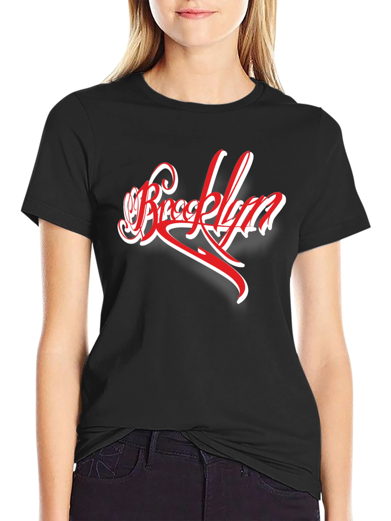 Brooklyn Script Graphic Tee - Stylish Black T-Shirt