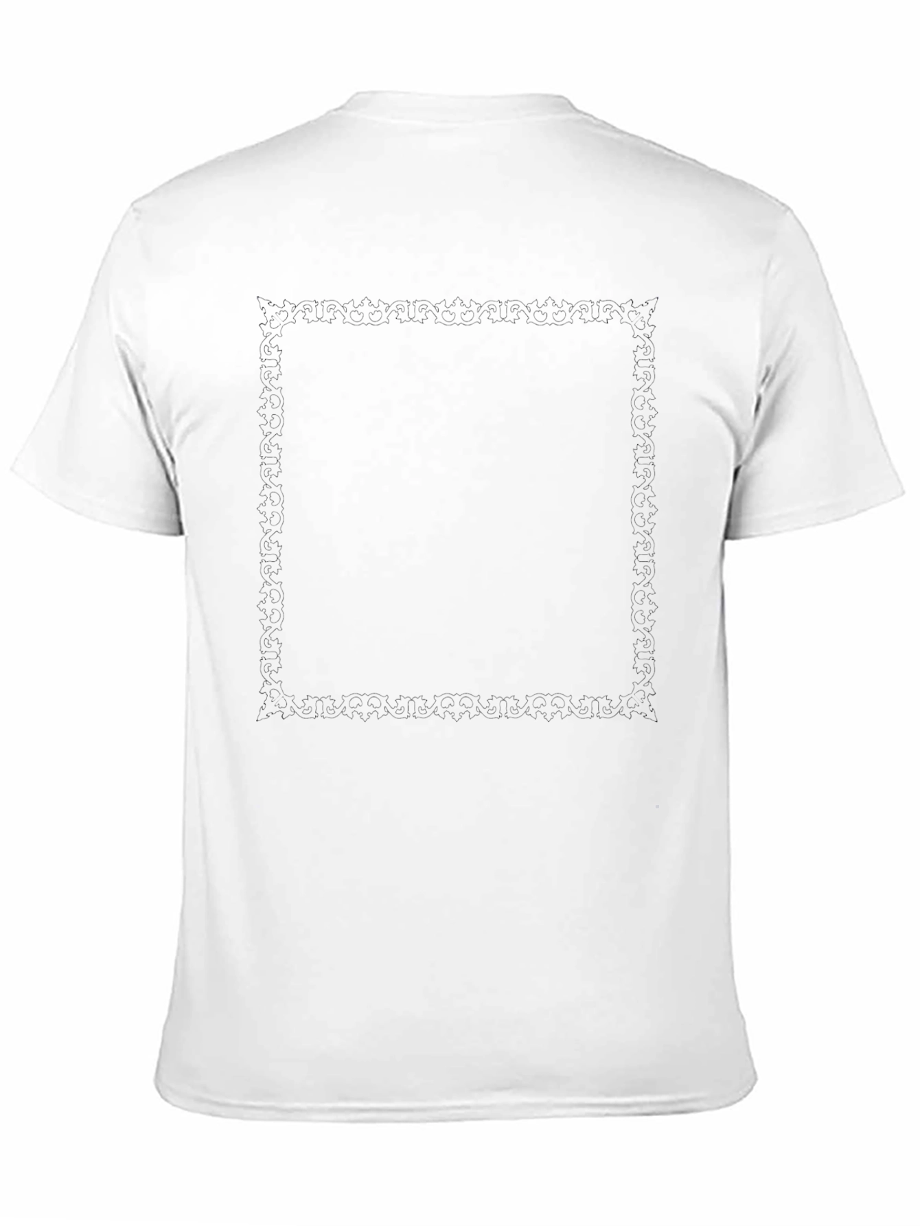 Mens Black T-Shirt with Ornamental Square Design