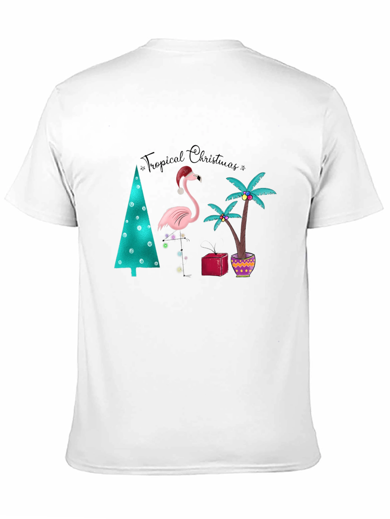 Tropical Christmas Flamingo T-Shirt