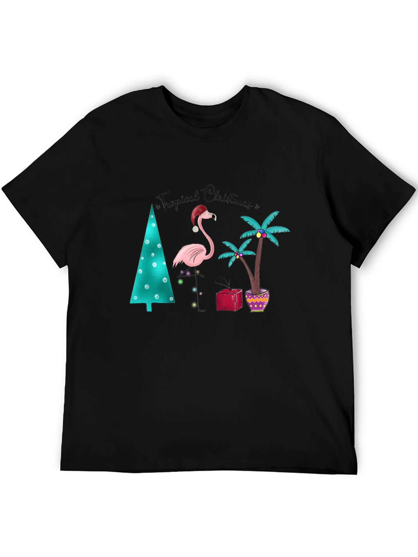 Tropical Christmas Flamingo T-Shirt
