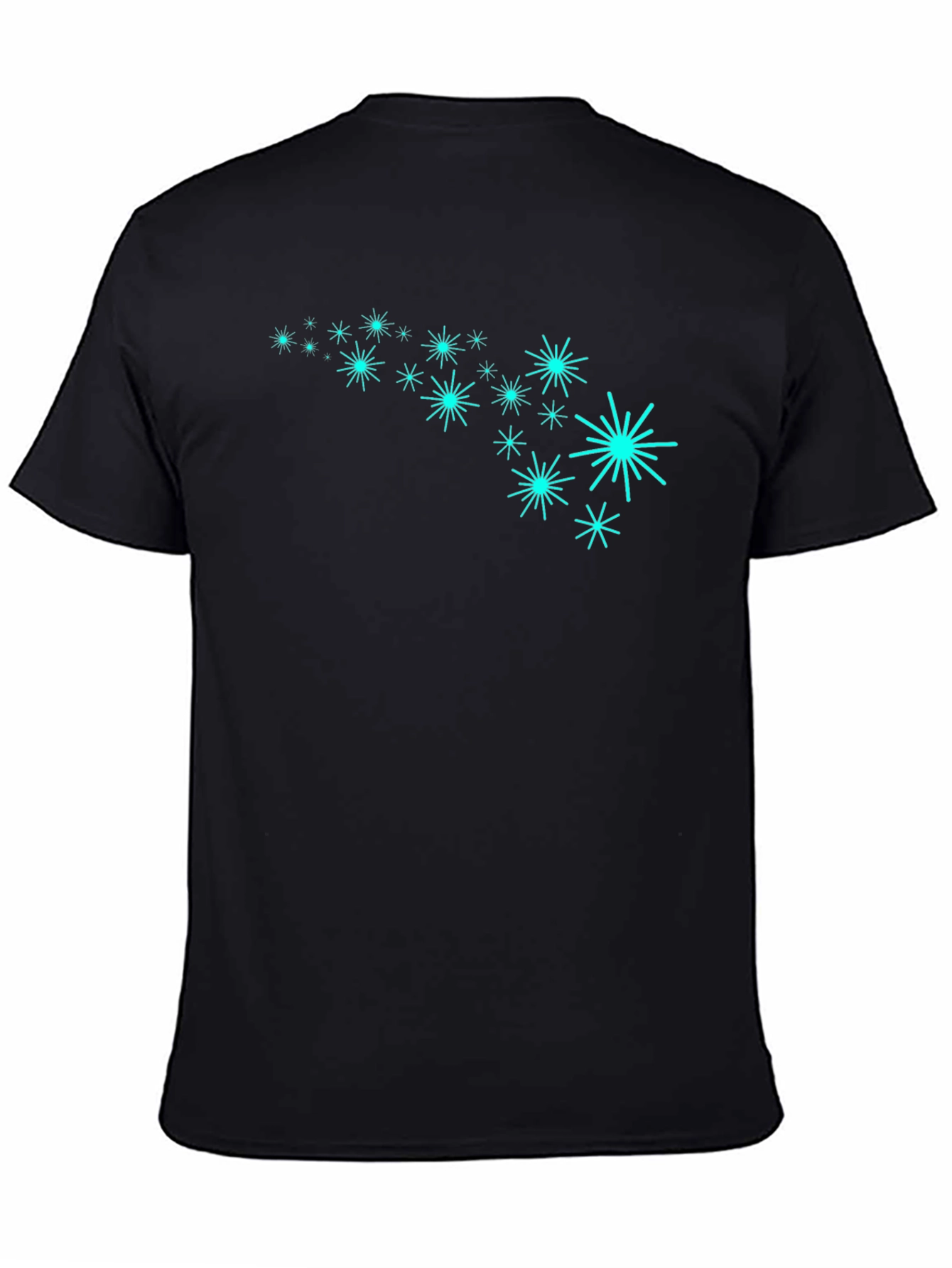 Retro Starburst Pattern Black T-Shirt