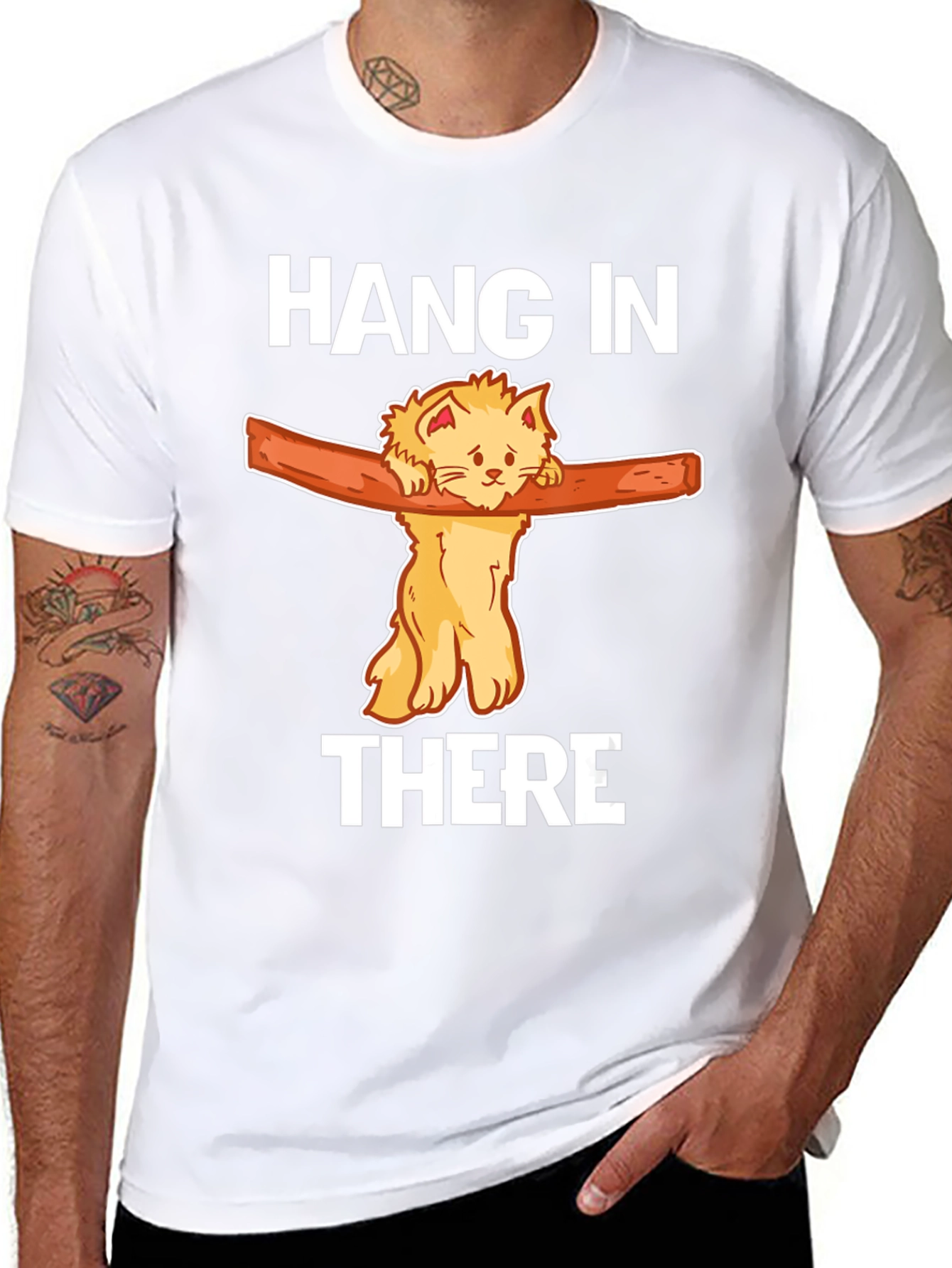 Hang In There Cat T-Shirt Funny Graphic Tee
