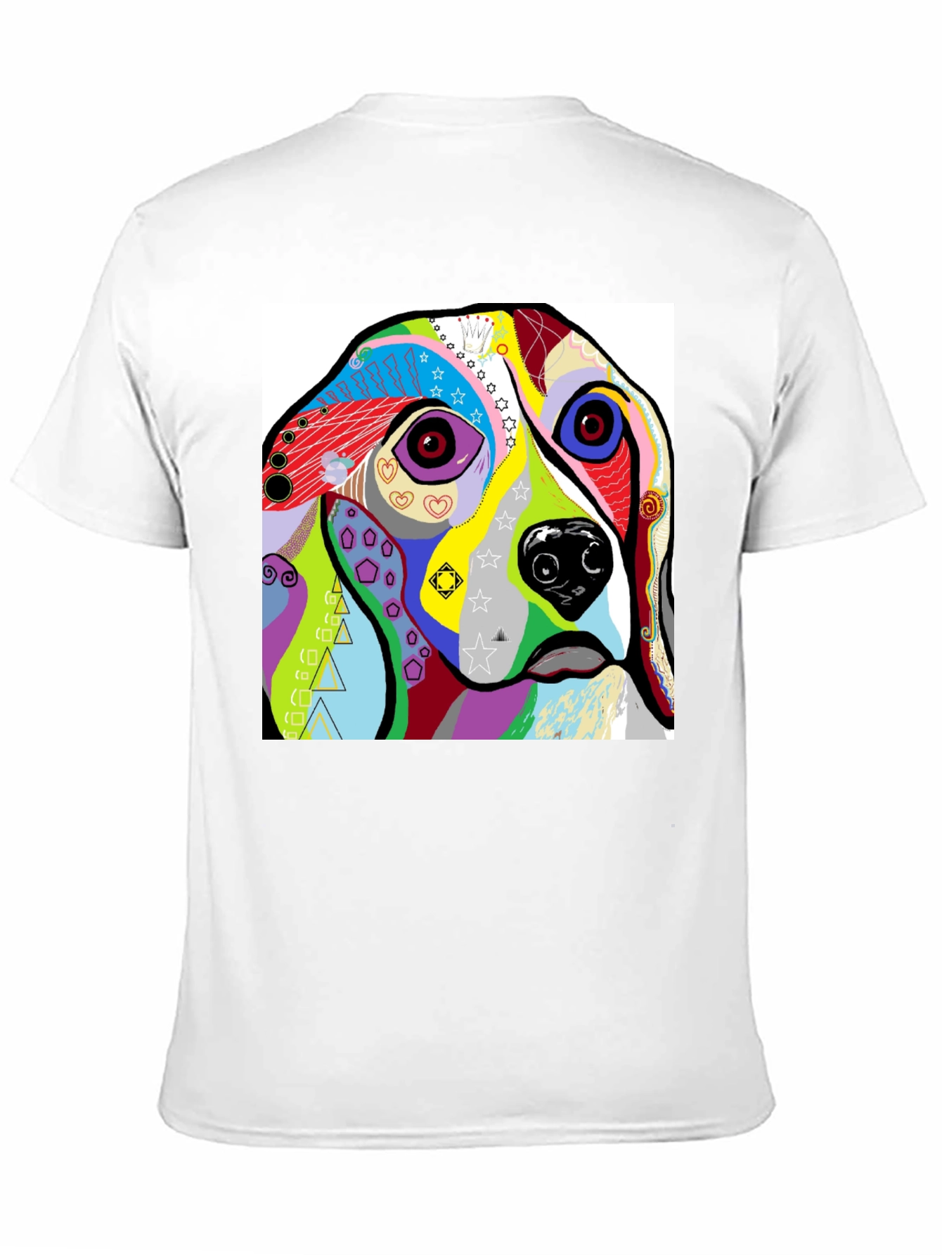 Abstract Dog Print Black T-Shirt