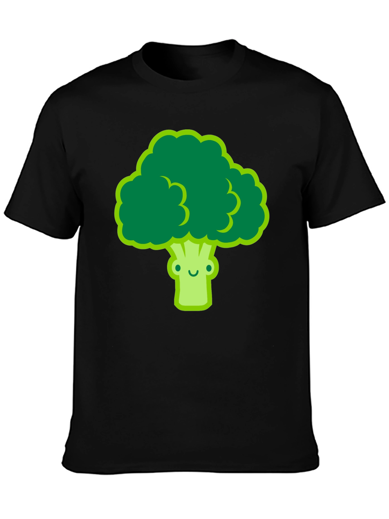 Cute Broccoli Graphic Tee - Black T-Shirt