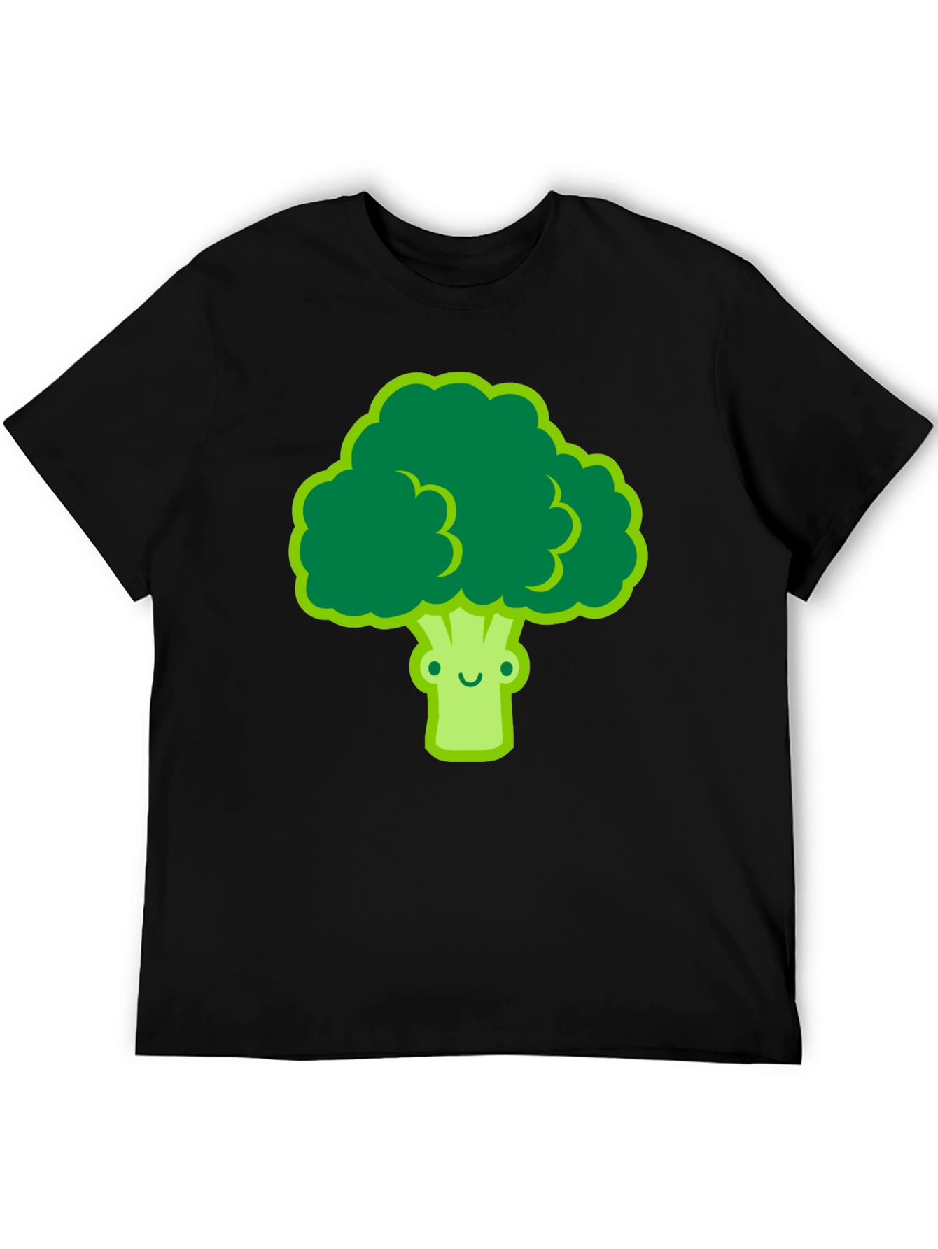 Cute Broccoli Graphic Tee - Black T-Shirt