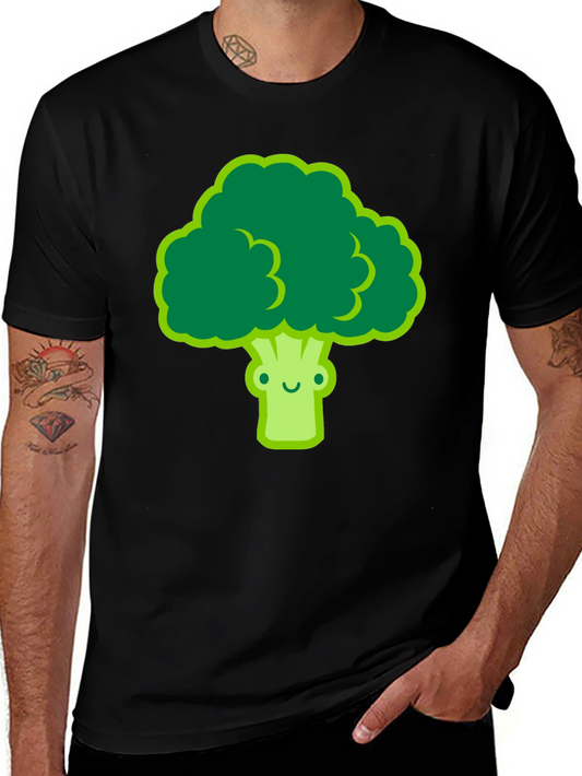 Cute Broccoli Graphic Tee - Black T-Shirt
