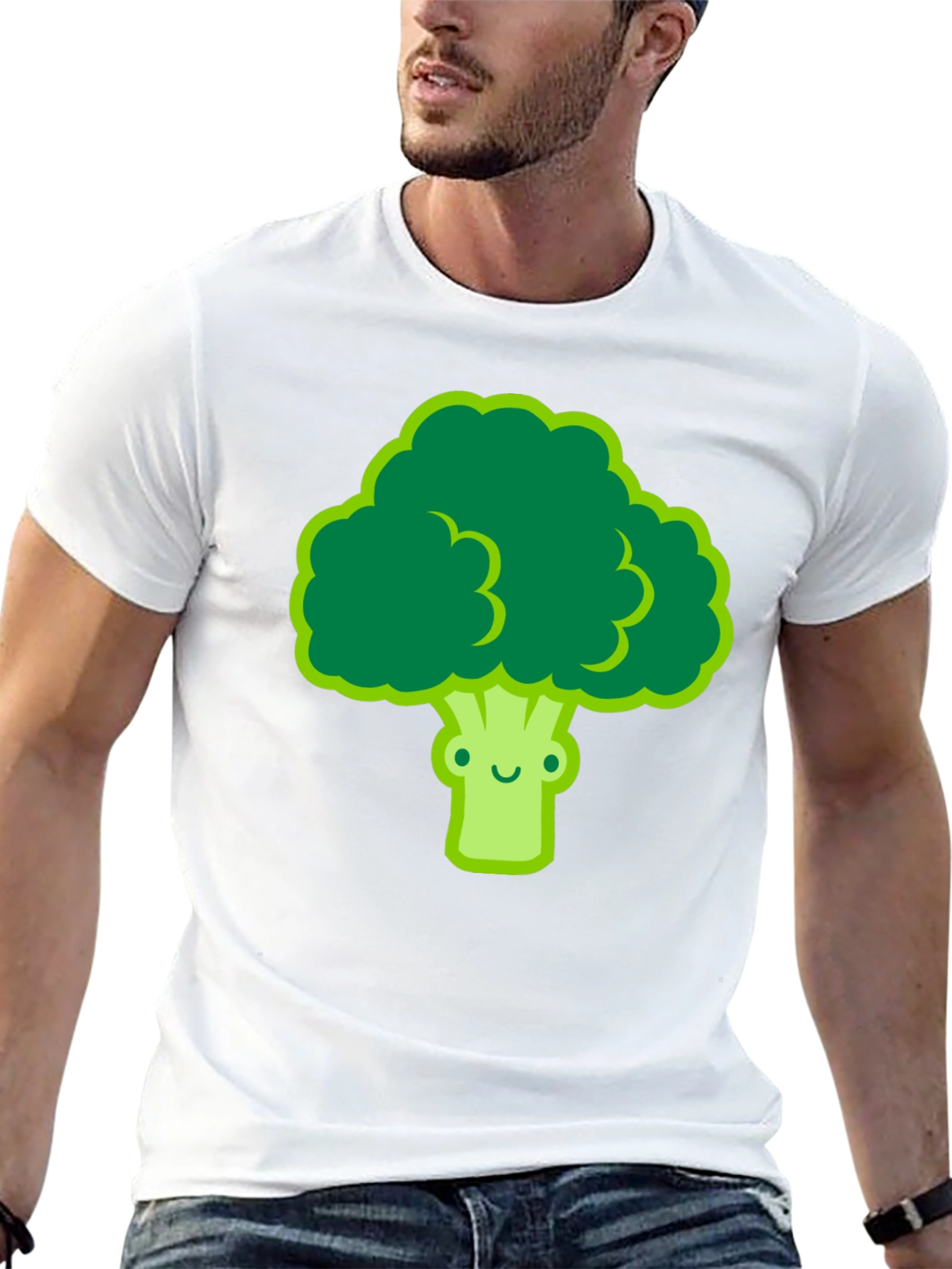 Cute Broccoli Graphic Tee - Black T-Shirt