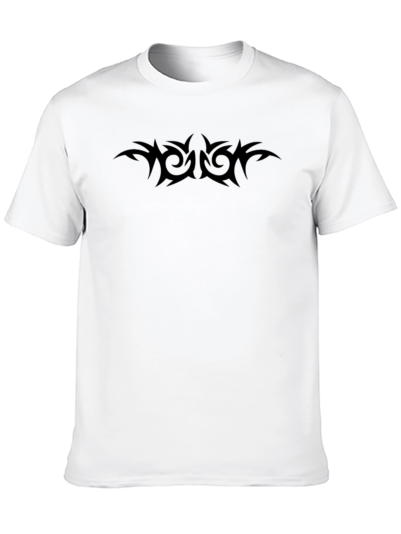 Tribal Tattoo Graphic Tee - Black Cotton Blend