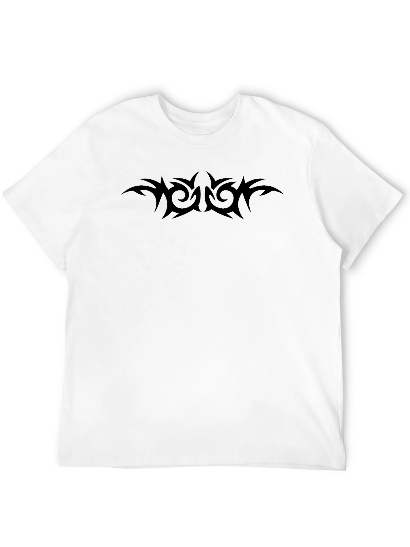 Tribal Tattoo Graphic Tee - Black Cotton Blend