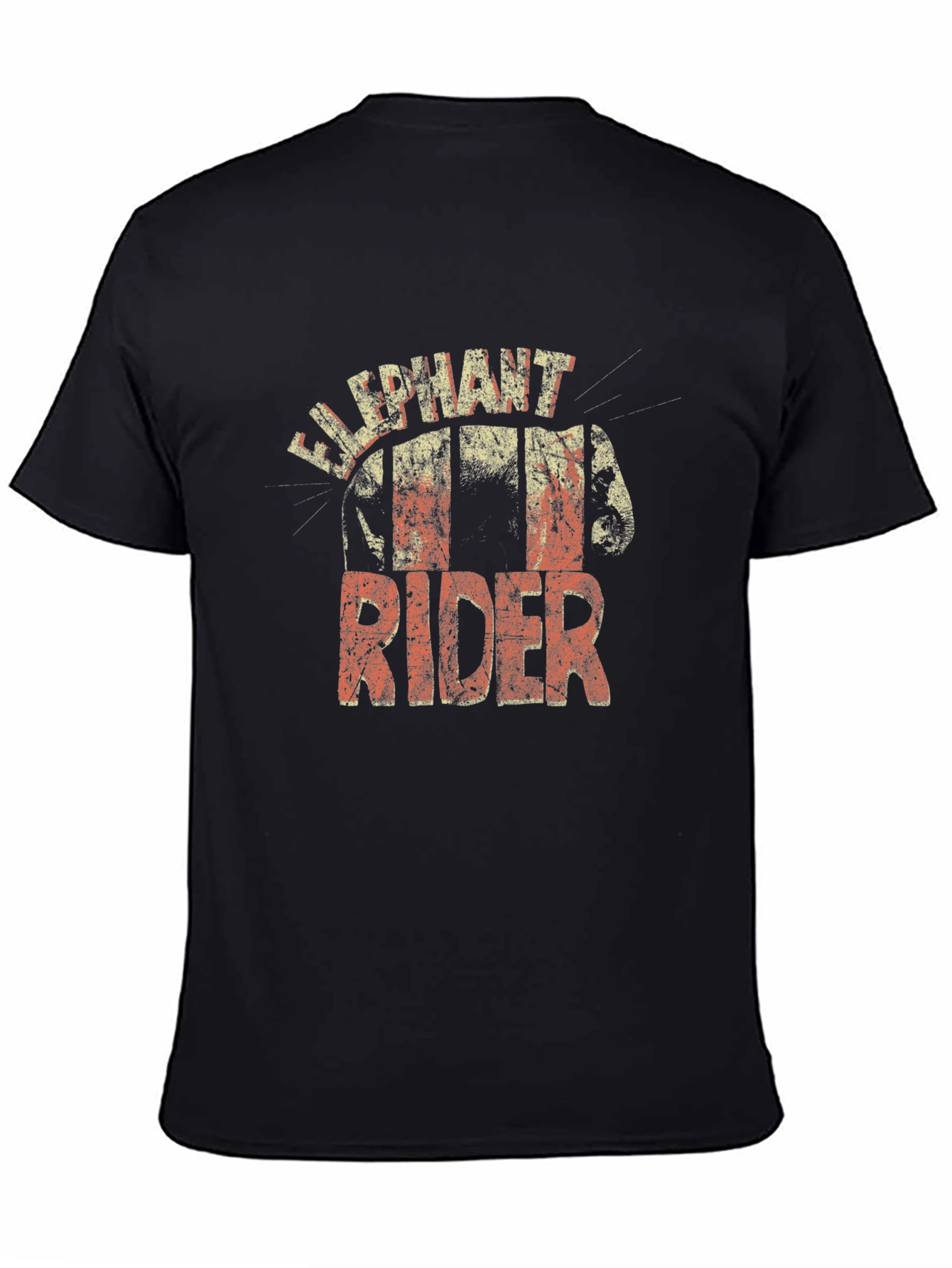 Elephant Rider Graphic Tee - Unique Distressed Design