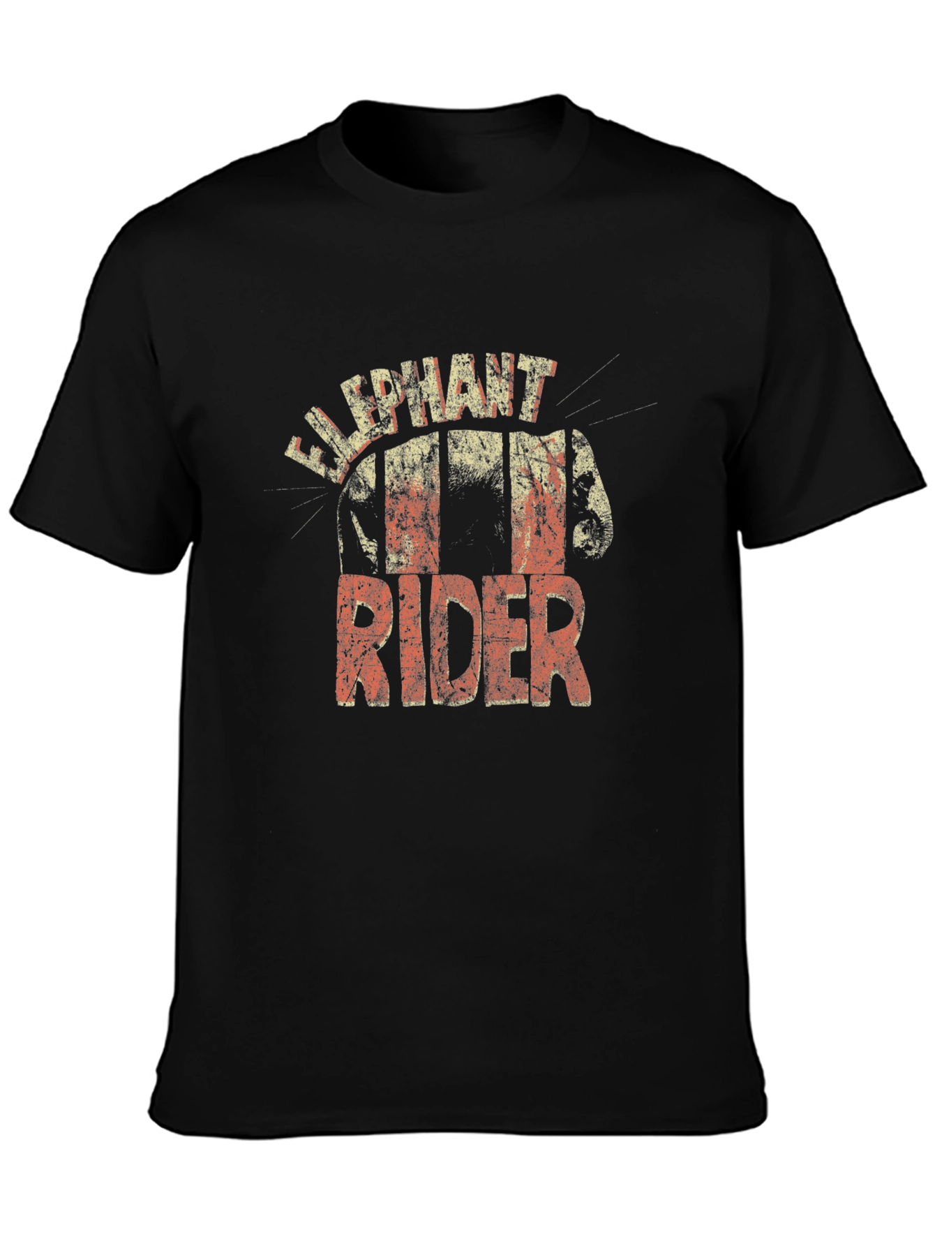 Elephant Rider Graphic Tee - Unique Distressed Design