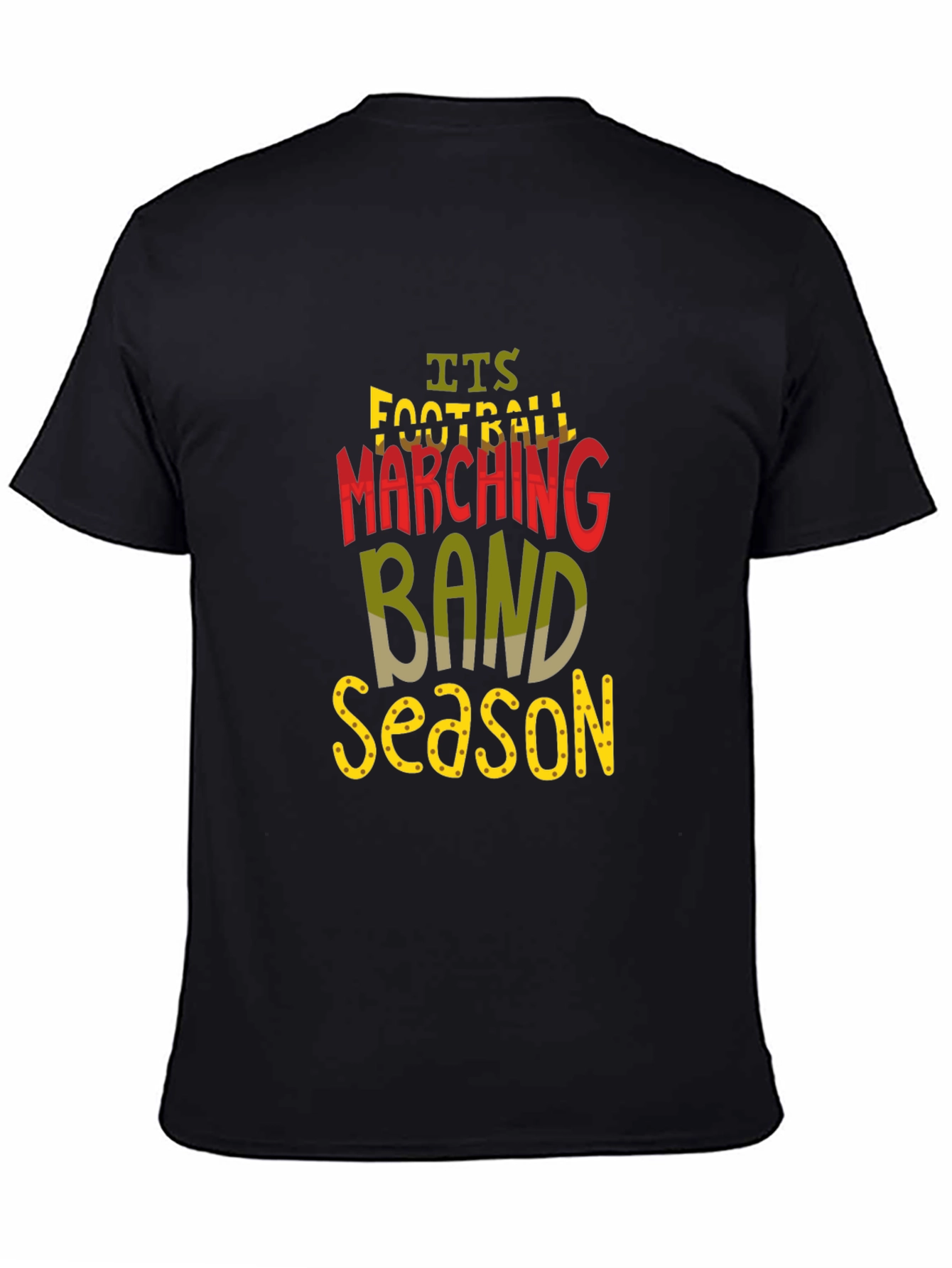 Football Marching Band Season Black T-Shirt