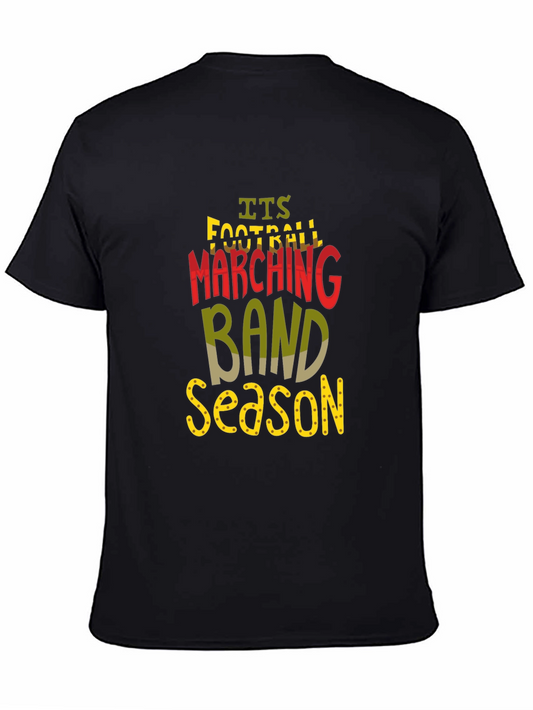 Football Marching Band Season Black T-Shirt