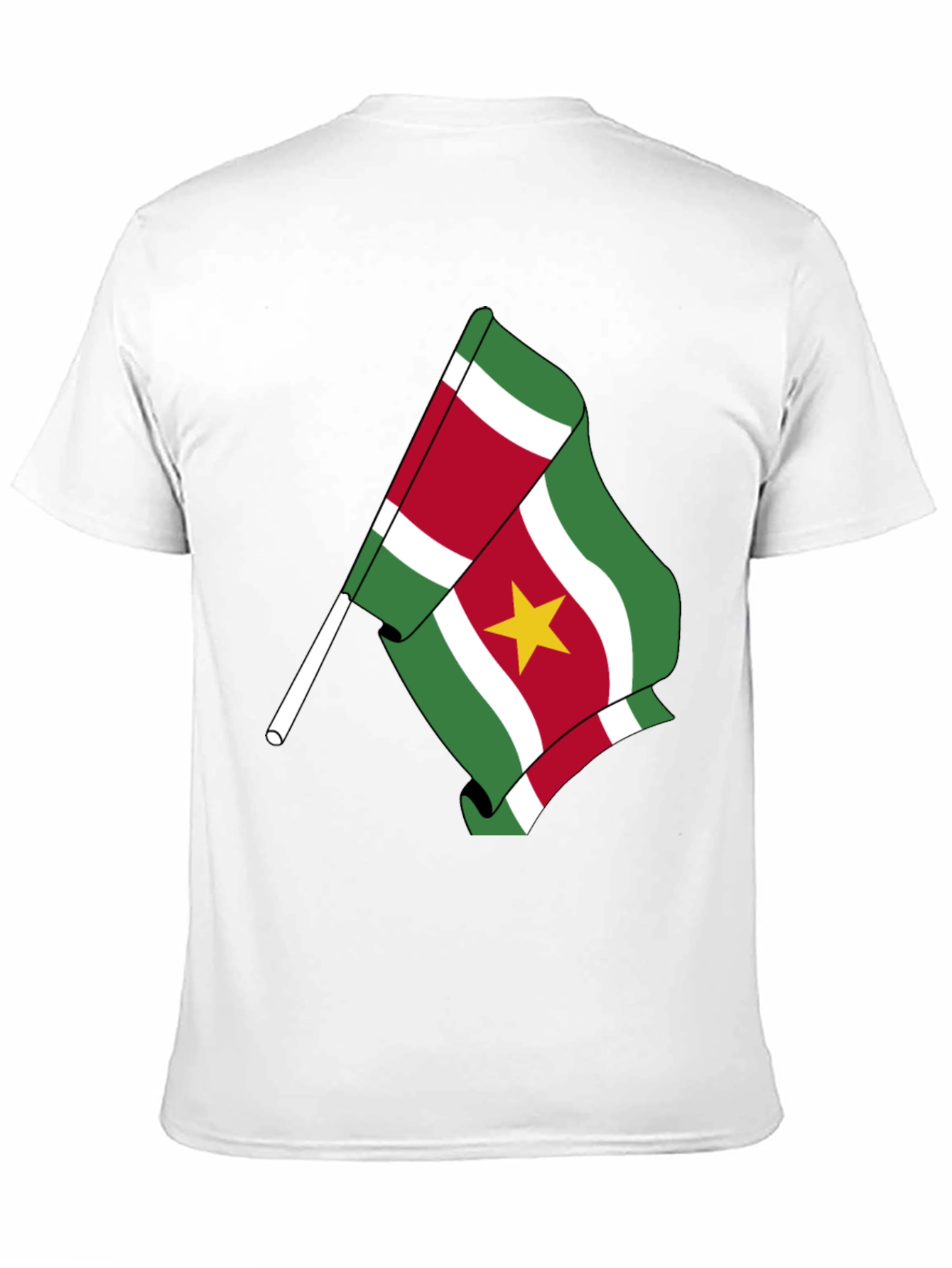 Suriname Flag Graphic Tee - Black Cotton T-Shirt