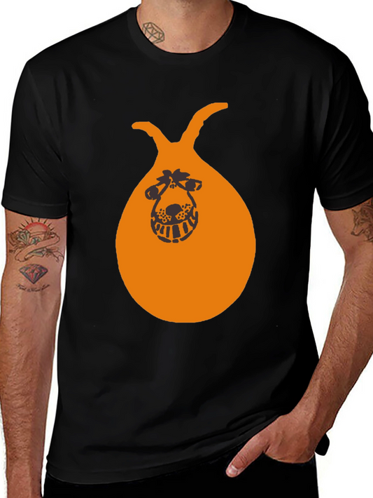 Funny Hopper Ball Graphic Tee - Black Cotton T-Shirt