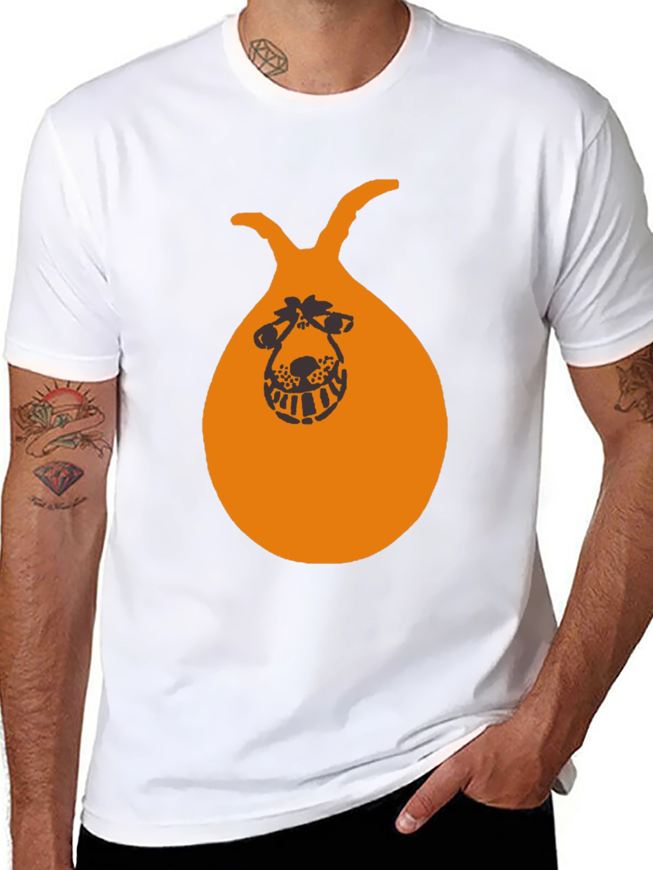 Funny Hopper Ball Graphic Tee - Black Cotton T-Shirt