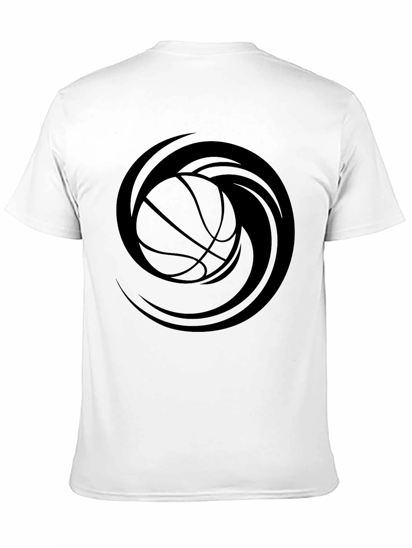 Black Basketball Swirl Graphic Tee
