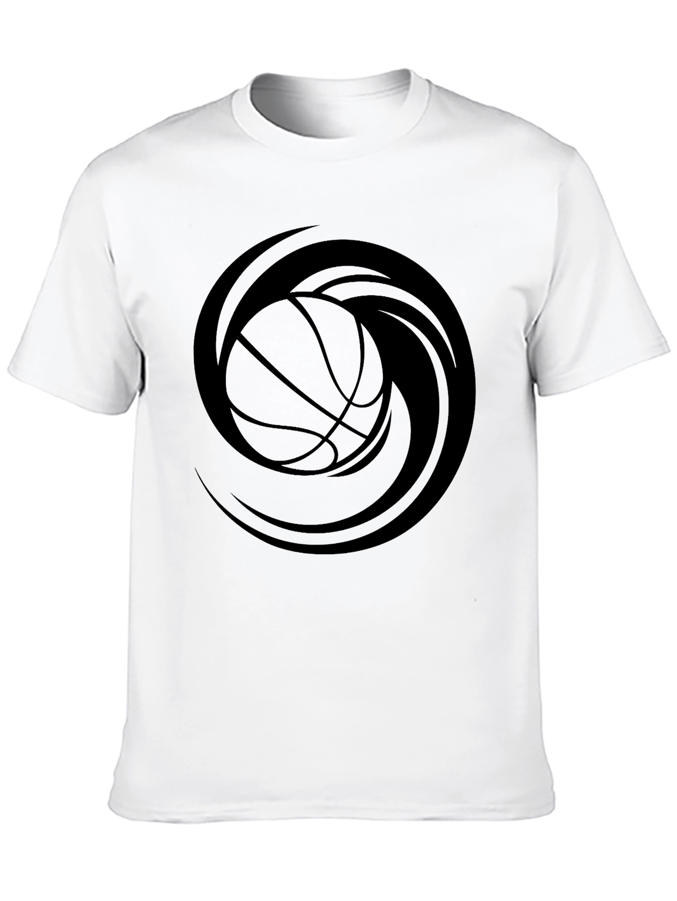 Black Basketball Swirl Graphic Tee