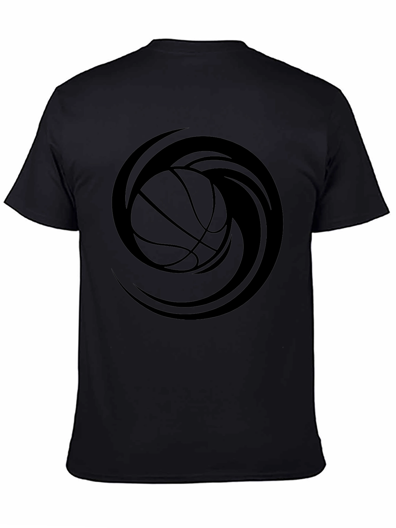 Black Basketball Swirl Graphic Tee